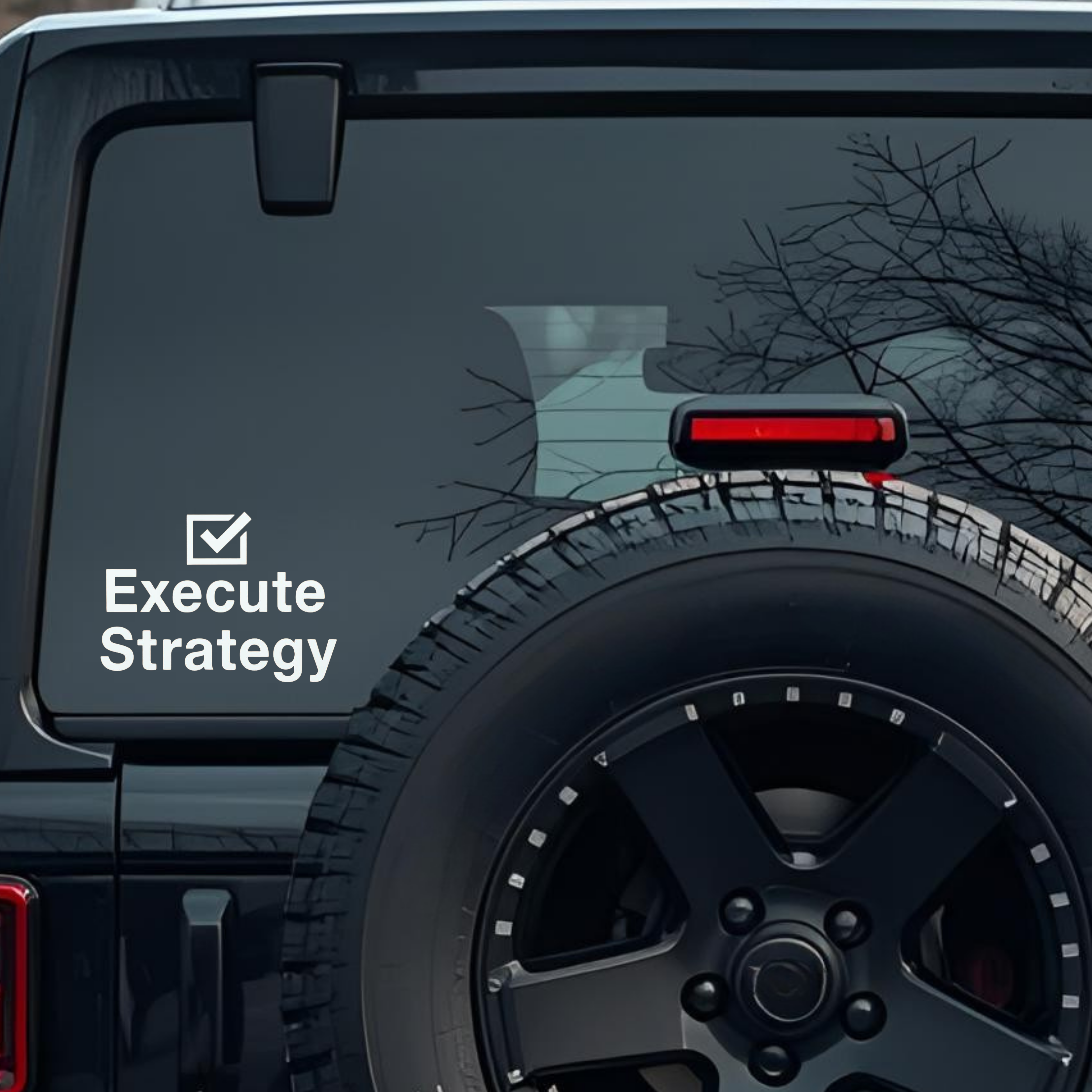 Execute Strategy Large 6 inch Premium Decal Sticker For Car Bumper Window Rear Windshield Stickers,
