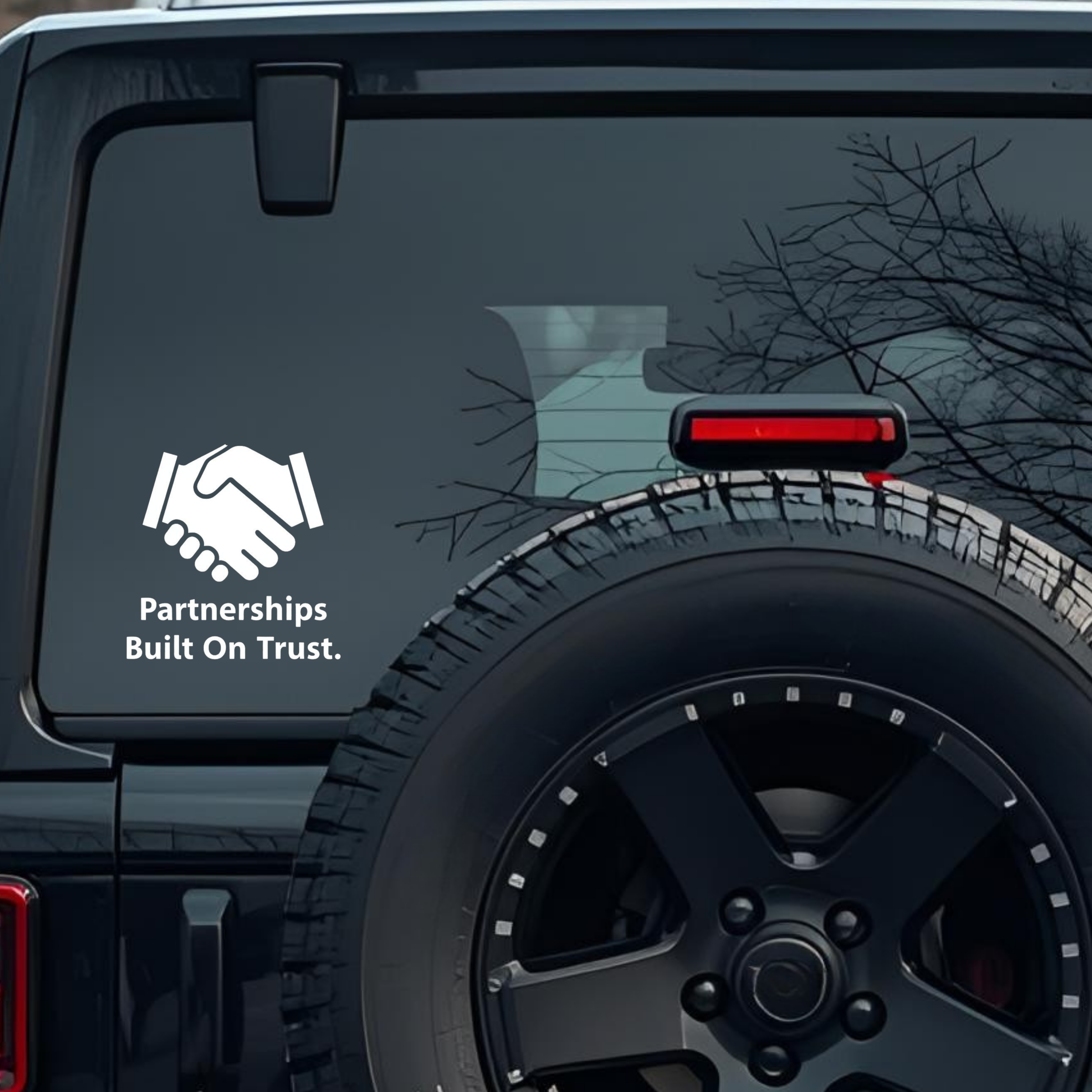 Partnerships Built on Trust Large 6 inch Premium Decal Sticker For Car Bumper Window Rear Windshield