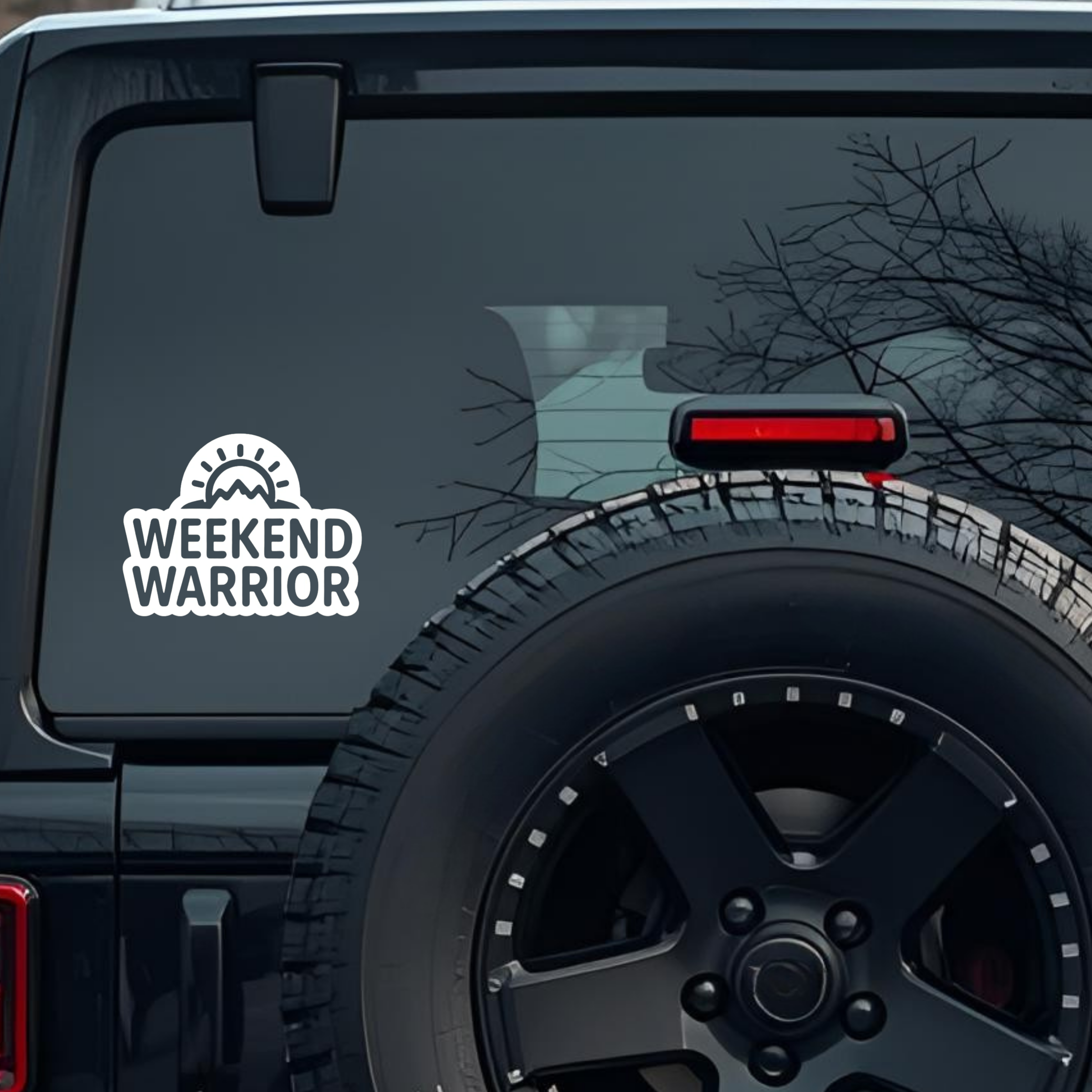 Weekend Warrior Large 6 inch Premium Decal Sticker For Car Bumper Window Rear Windshield Stickers, W