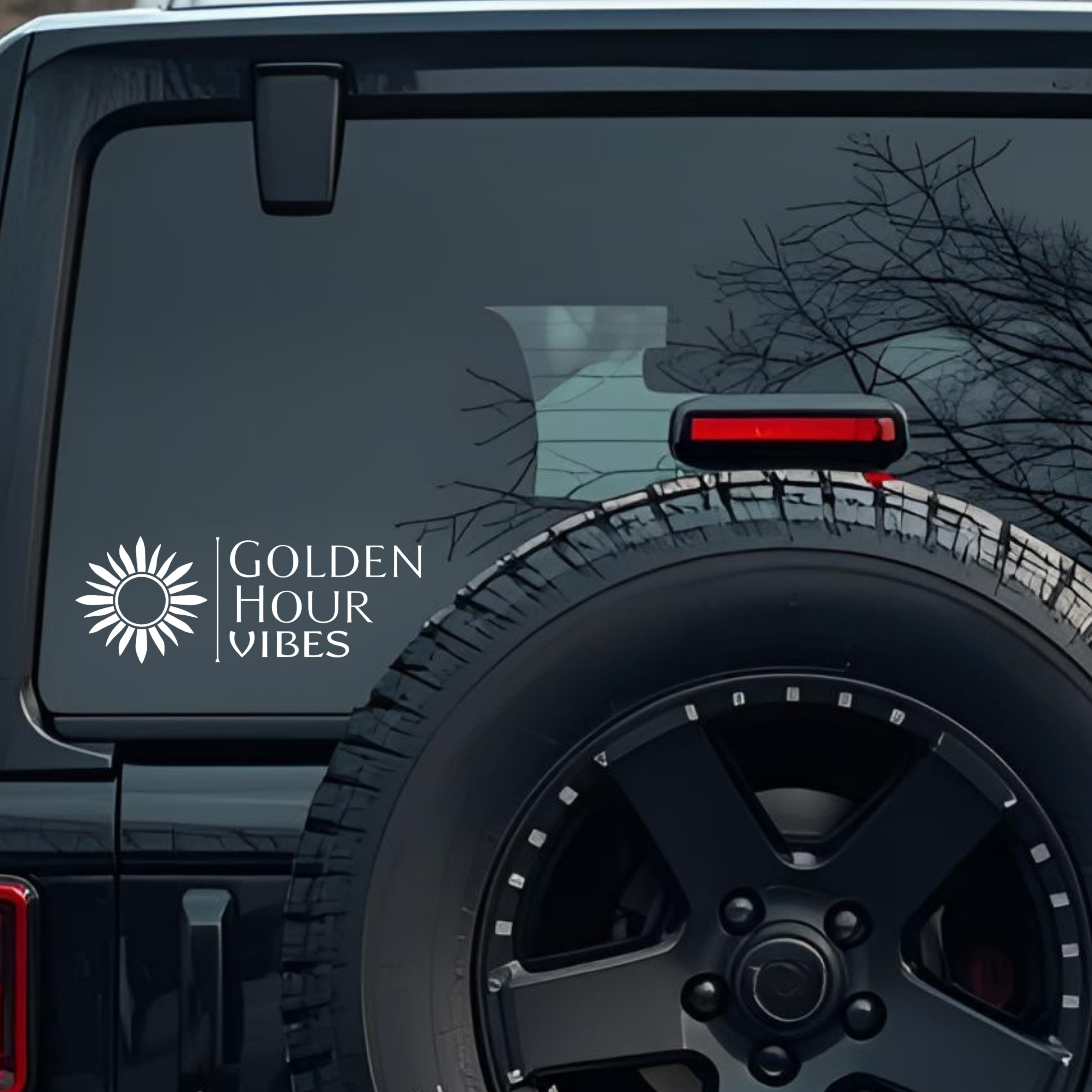 Golden Hour Vibes Large 6 inch Premium Decal Sticker For Car Bumper Window Rear Windshield Stickers,