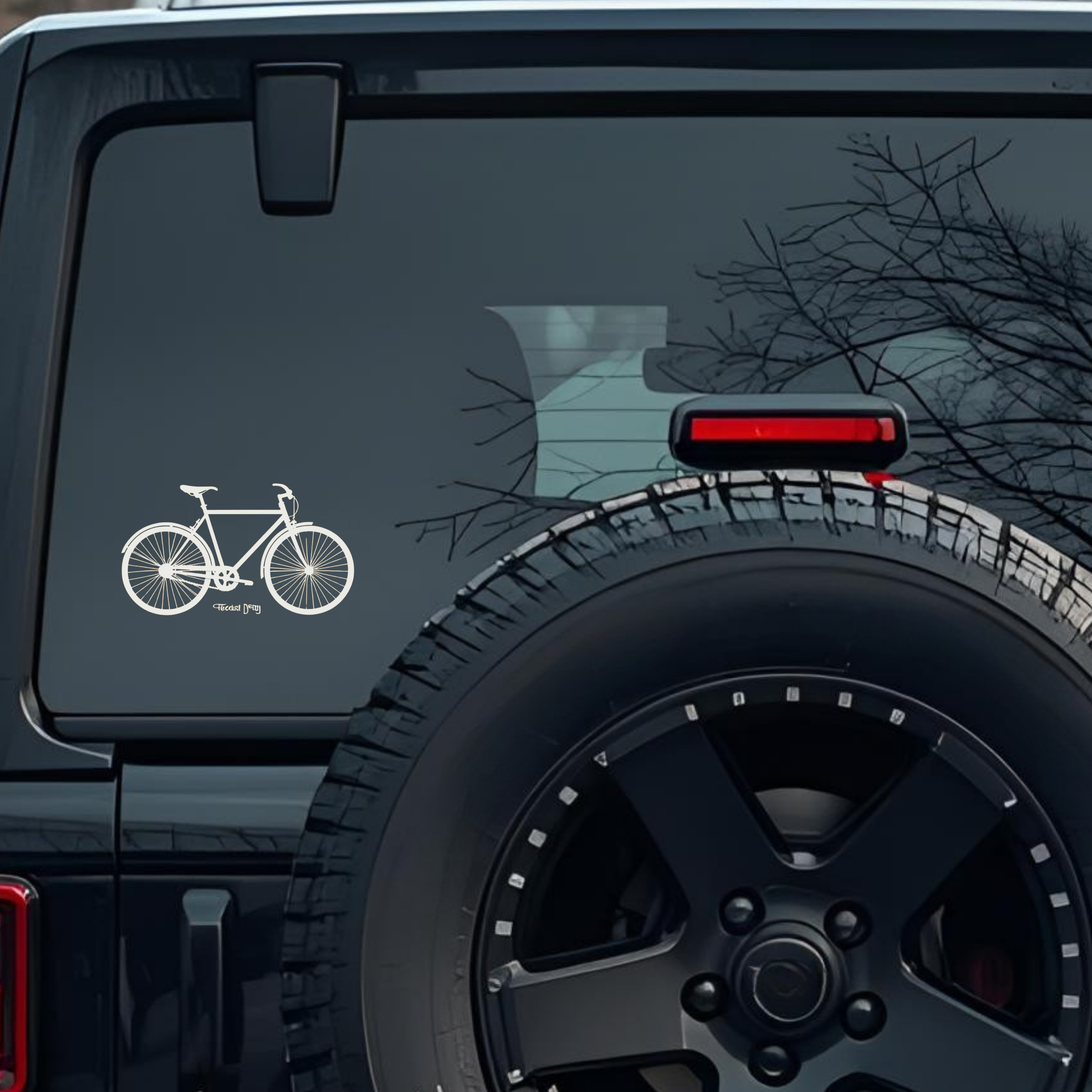 Outline Graphic of a Bicycle Large 6 inch Premium Decal Sticker For Car Bumper Window Rear Windshiel
