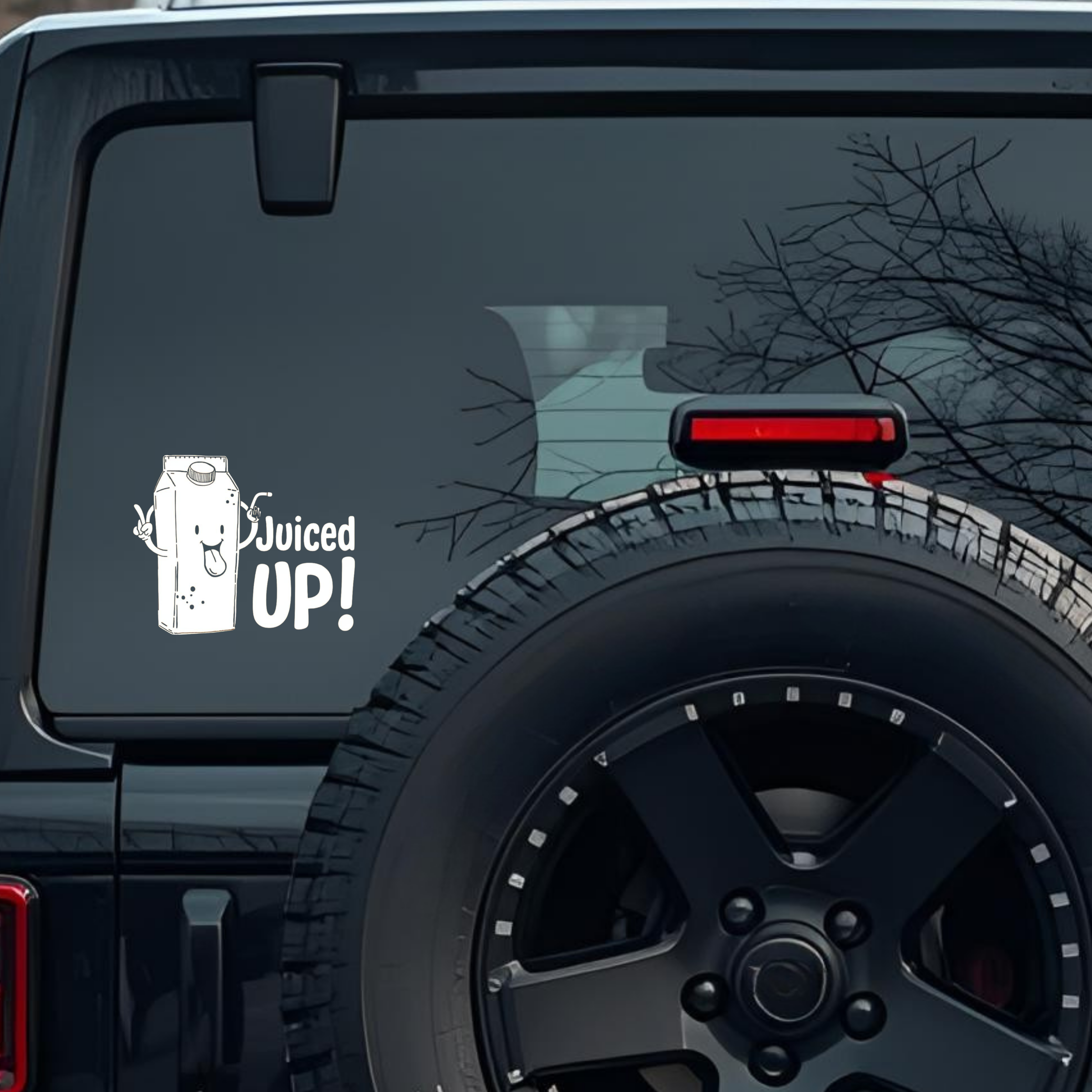 Juiced Up Large 6 inch Premium Decal Sticker For Car Bumper Window Rear Windshield Stickers, Warning