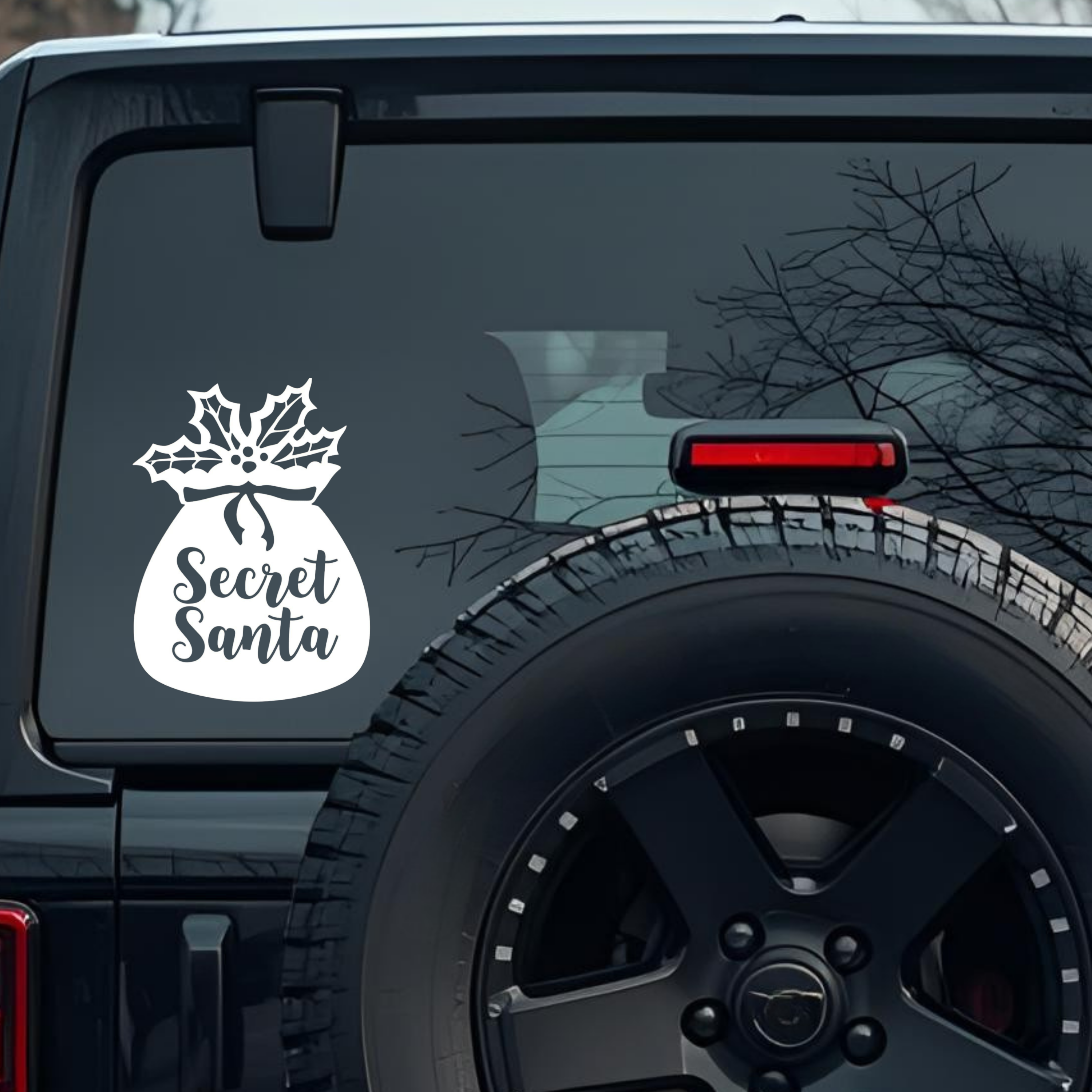 Secret Santa Large 6 inch Premium Decal Sticker For Car Bumper Window Rear Windshield Stickers, Warn