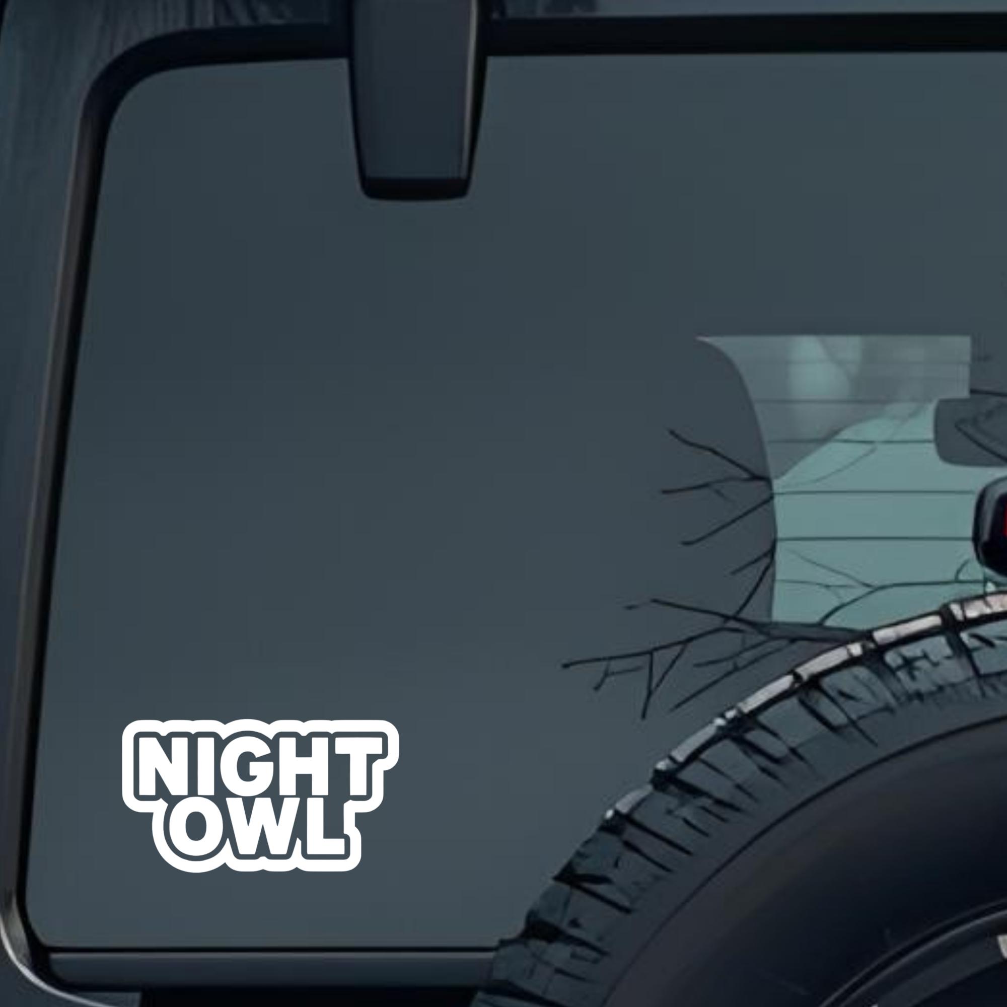 Night Owl Large 6 inch Premium Decal Sticker For Car Bumper Window Rear Windshield Stickers, Warning