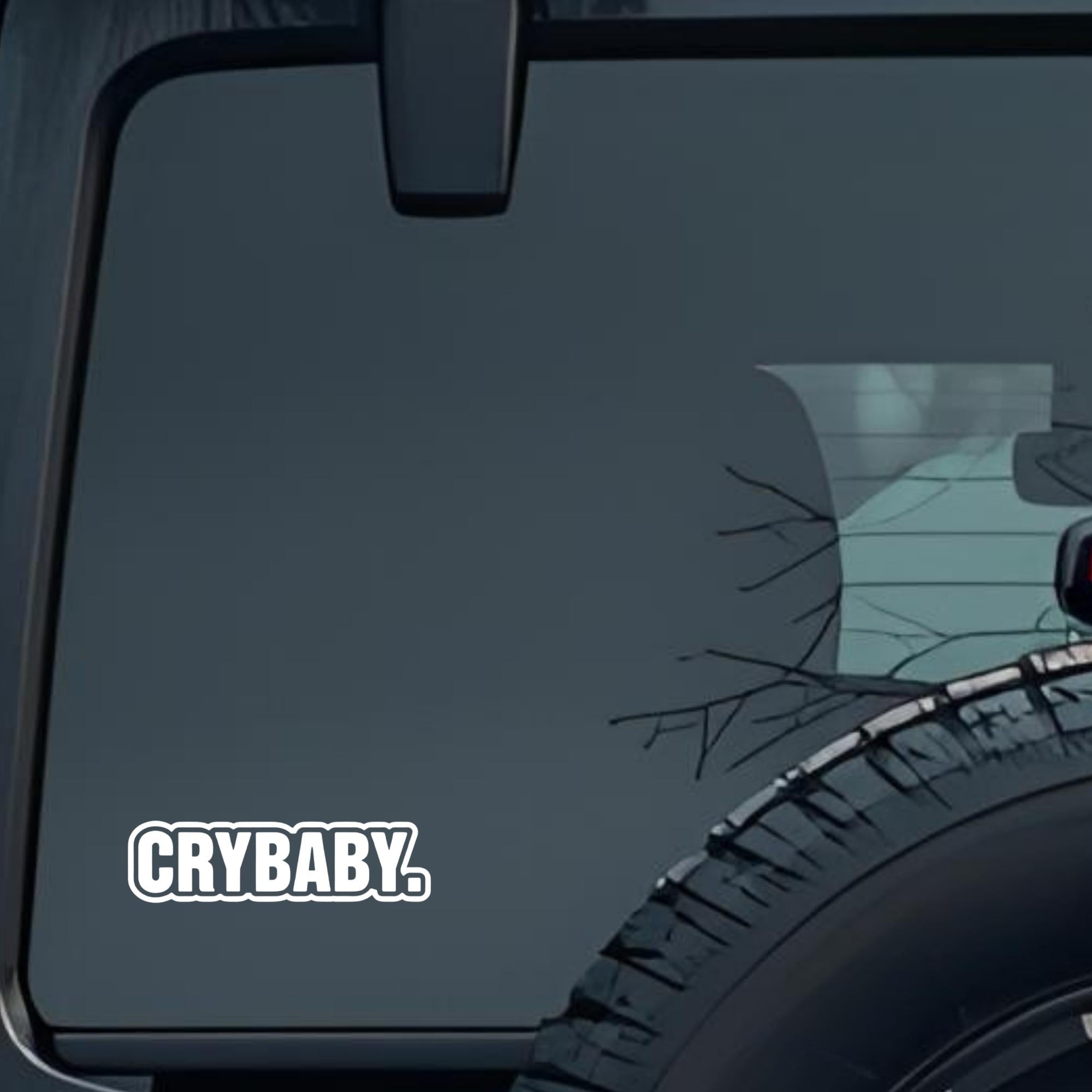 Crybaby Large 6 inch Premium Decal Sticker For Car Bumper Window Rear Windshield Stickers, Warning S