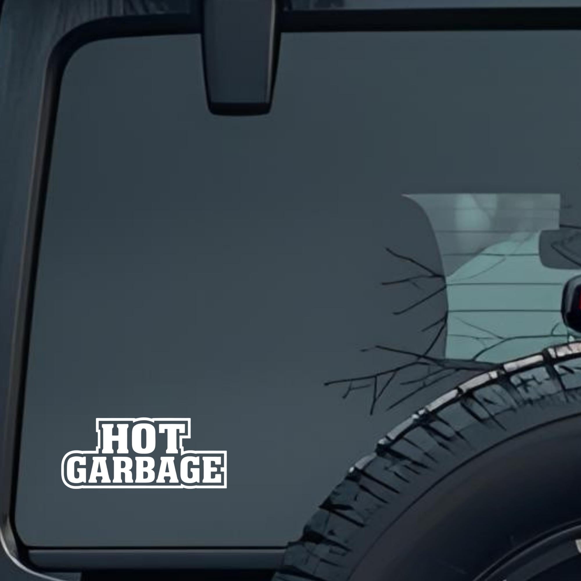 Hot Garbage Large 6 inch Premium Decal Sticker For Car Bumper Window Rear Windshield Stickers, Warni