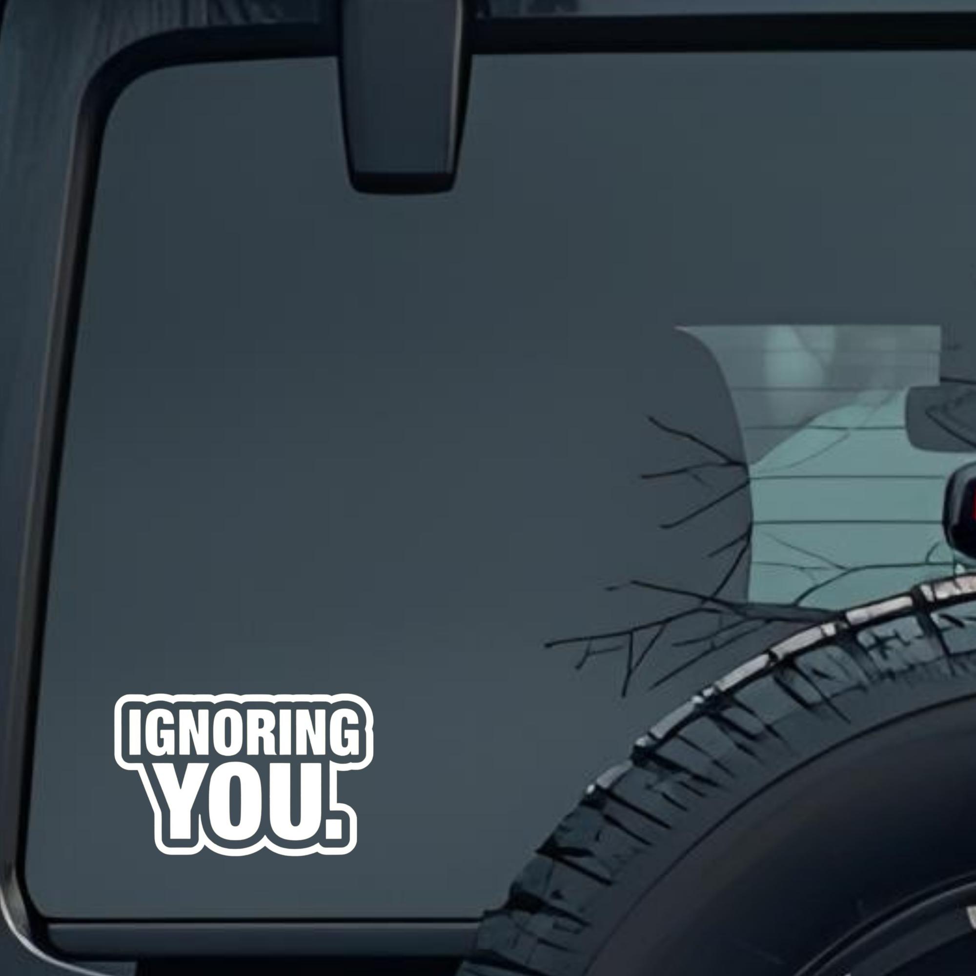 Ignoring You. Large 6 inch Premium Decal Sticker For Car Bumper Window Rear Windshield Stickers, War