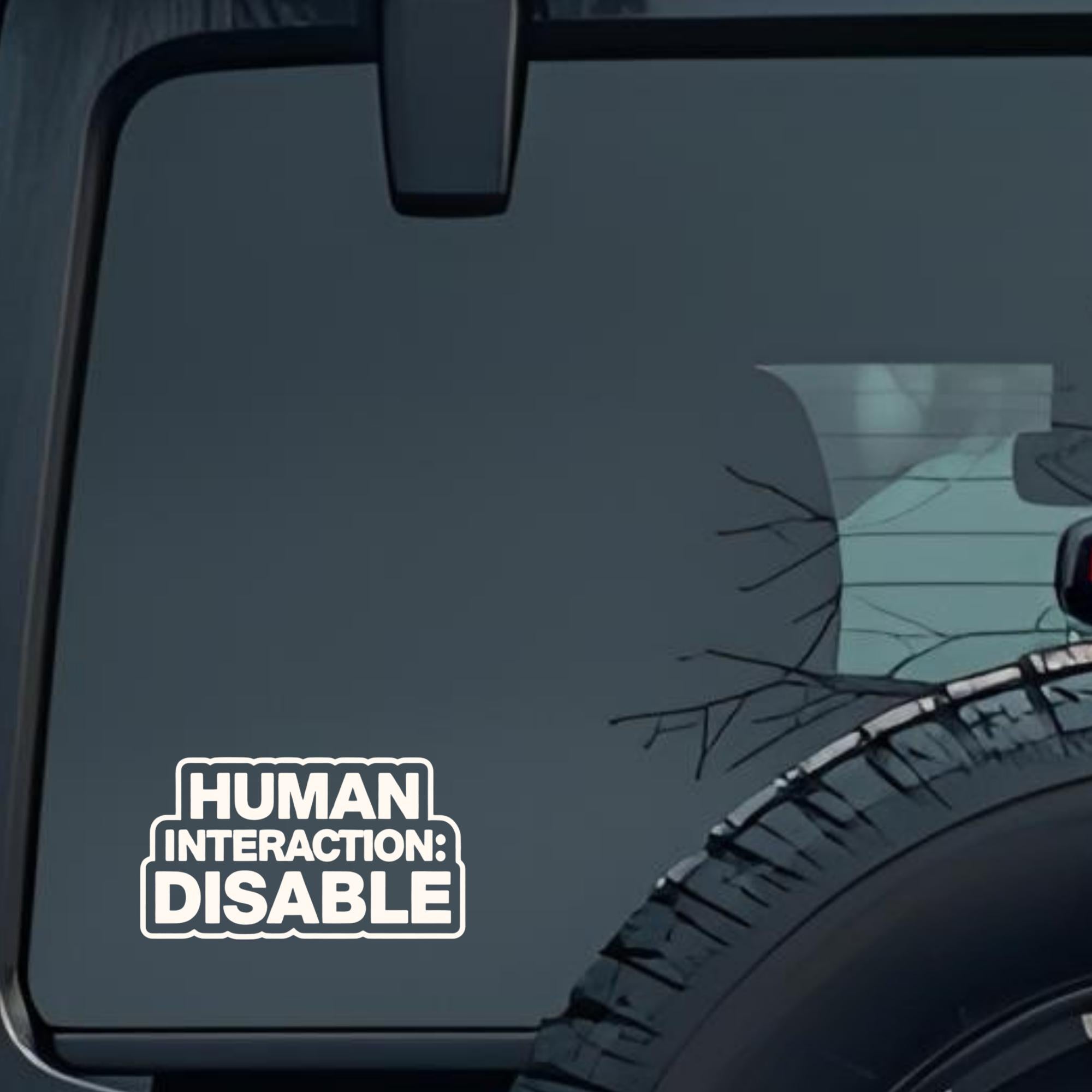 Human Interaction: Disable Large 6 inch Premium Decal Sticker For Car Bumper Window Rear Windshield