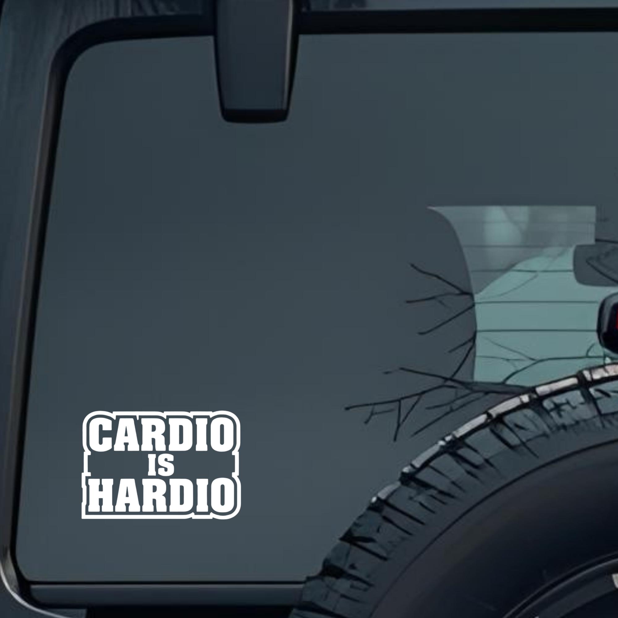 Cardio Is Hardio Large 6 inch Premium Decal Sticker For Car Bumper Window Rear Windshield Stickers,