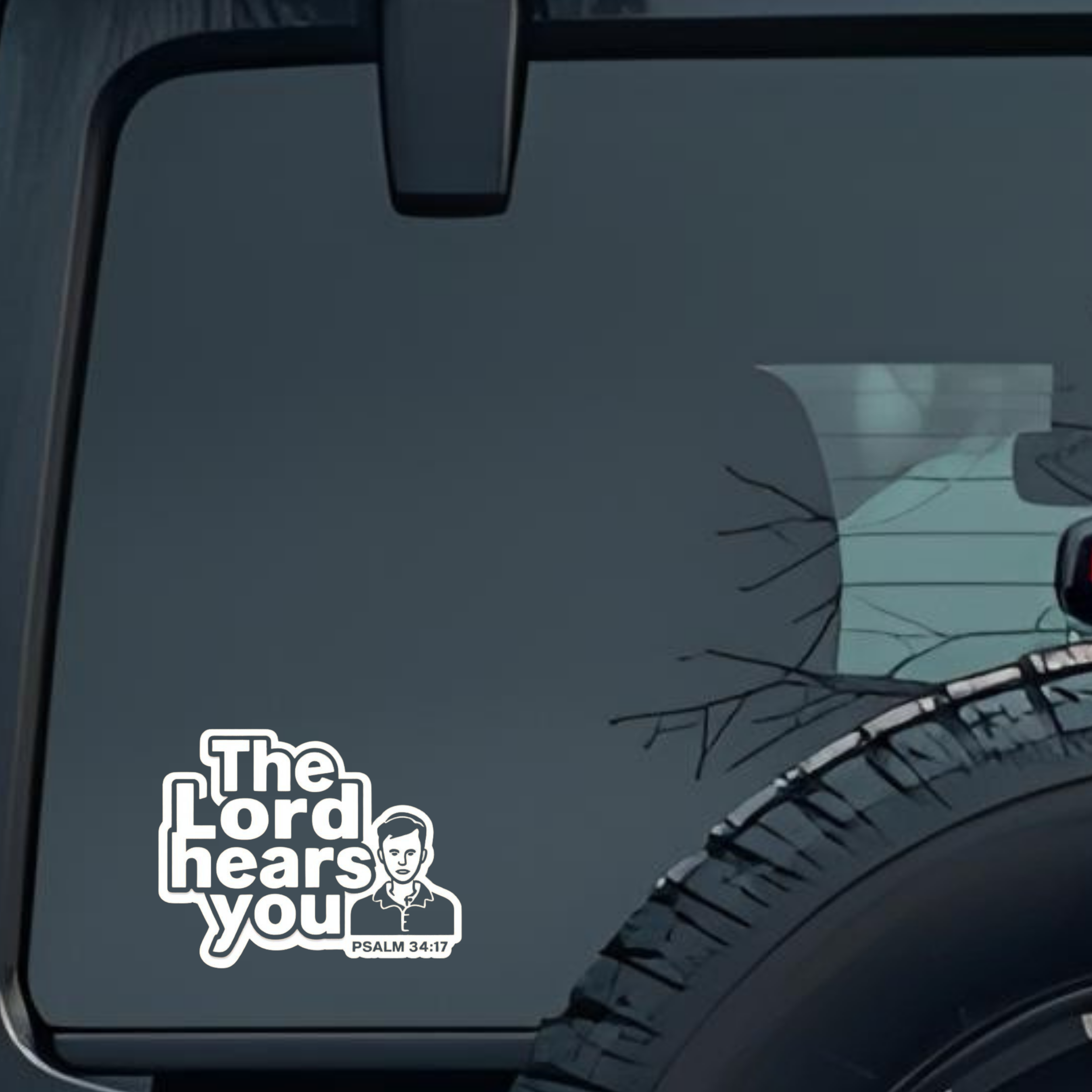 the Lord Hears You Large 6 inch Premium Decal Sticker For Car Bumper Window Rear Windshield Stickers