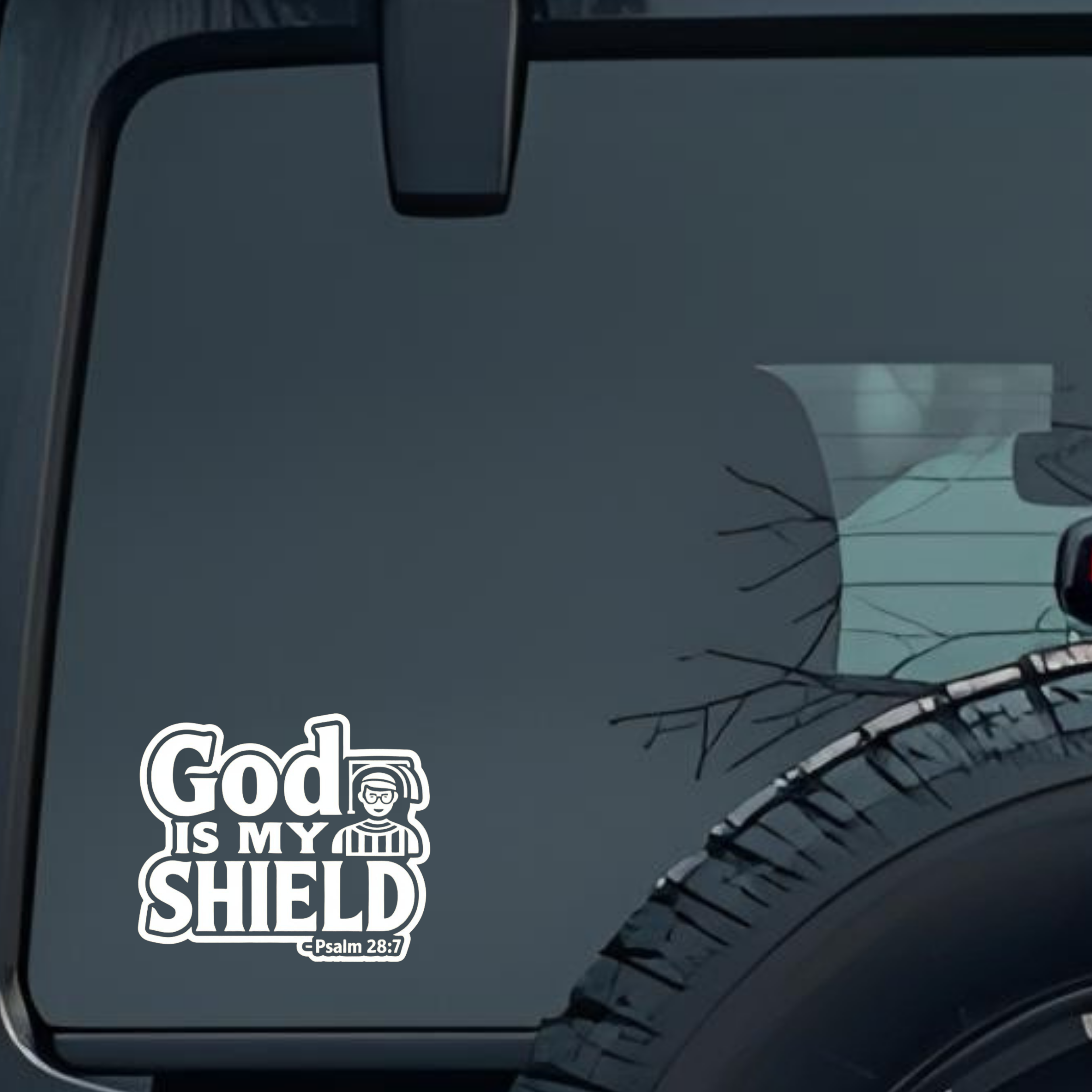 God Is My Shield Large 6 inch Premium Decal Sticker For Car Bumper Window Rear Windshield Stickers,