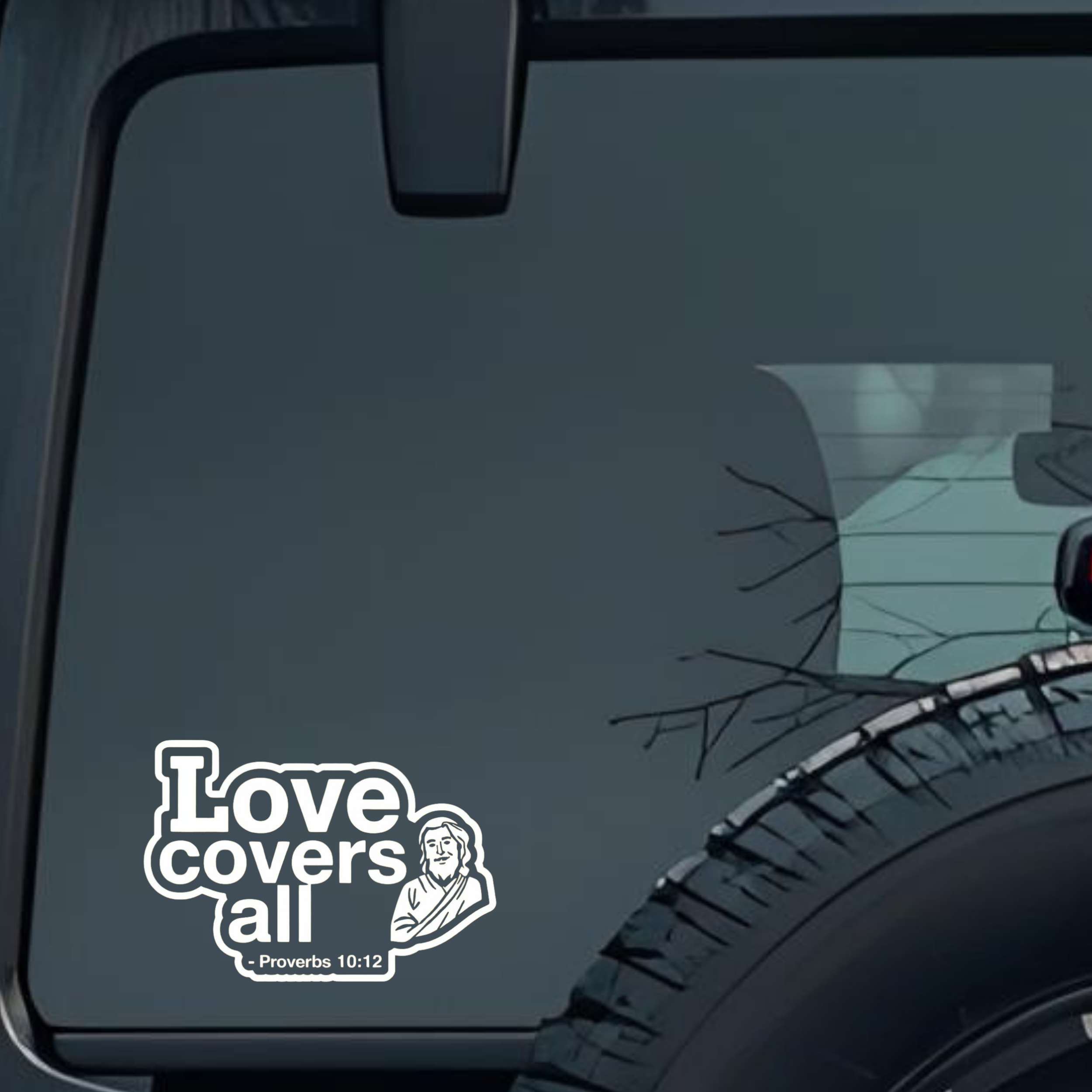 Love Covers All Large 6 inch Premium Decal Sticker For Car Bumper Window Rear Windshield Stickers, W