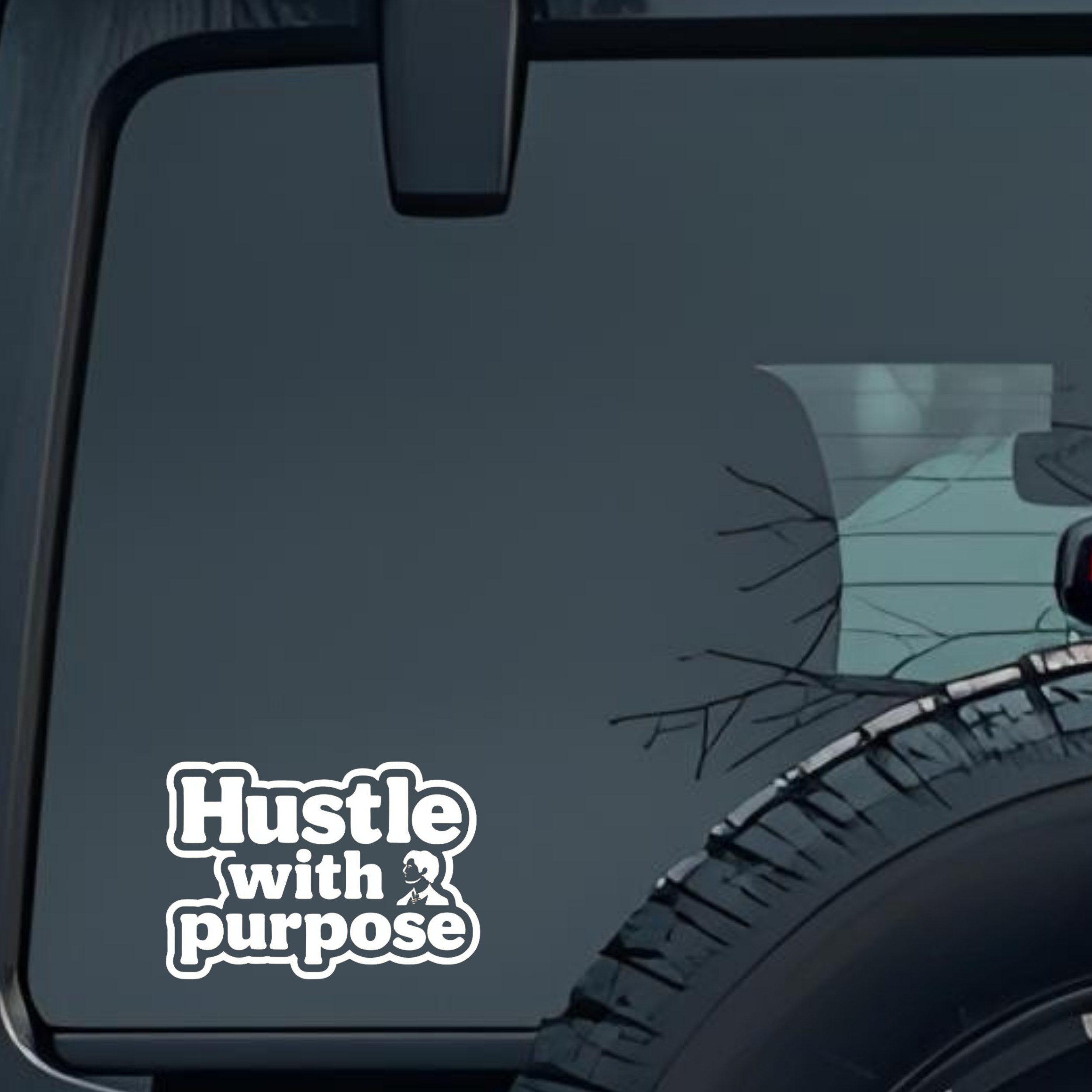 Hustle with Purpose Large 6 inch Premium Decal Sticker For Car Bumper Window Rear Windshield Sticker