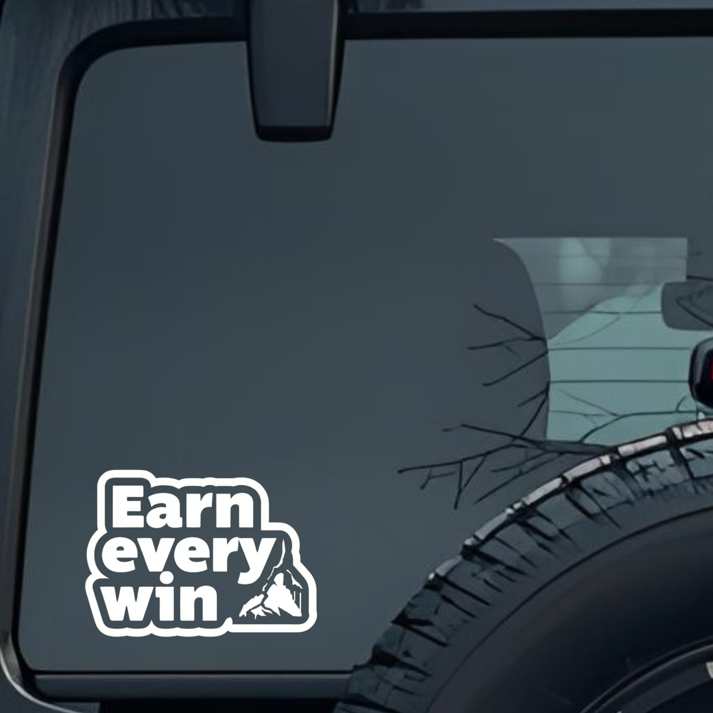 Earn Every Win Large 6 inch Premium Decal Sticker For Car Bumper Window Rear Windshield Stickers, Wa