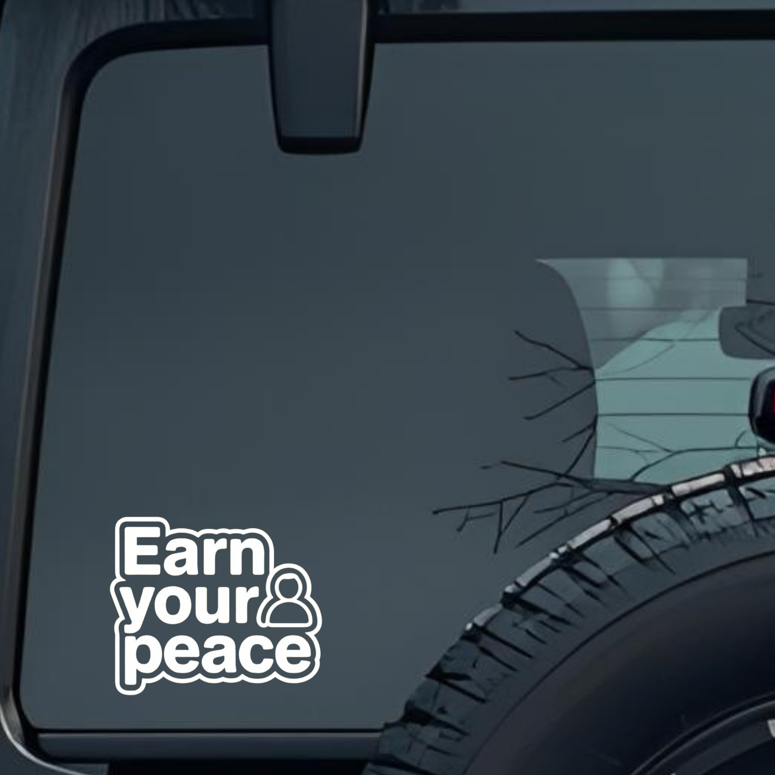 Earn Your Peace Large 6 inch Premium Decal Sticker For Car Bumper Window Rear Windshield Stickers, W