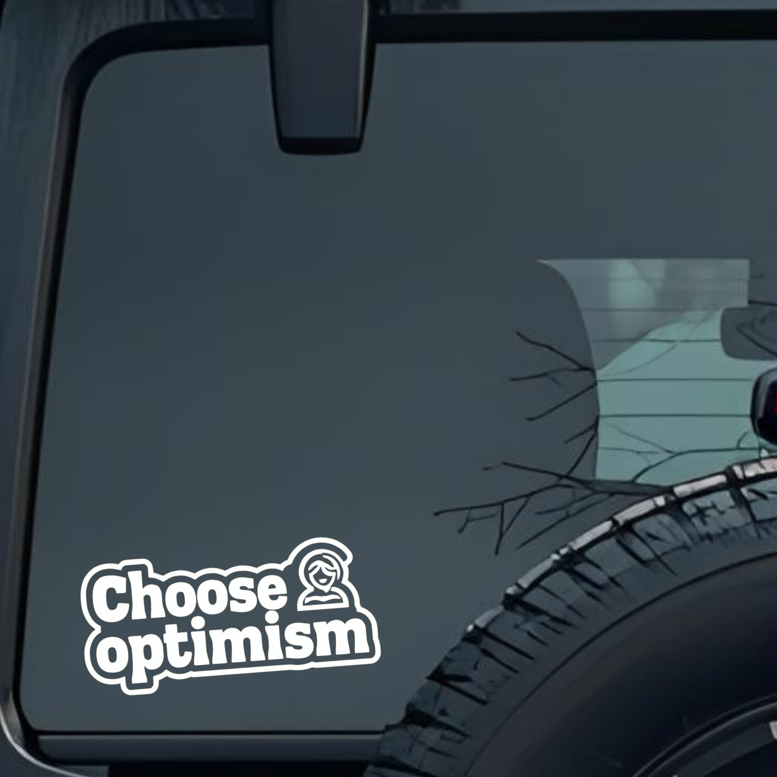Choose Optimism Large 6 inch Premium Decal Sticker For Car Bumper Window Rear Windshield Stickers, W