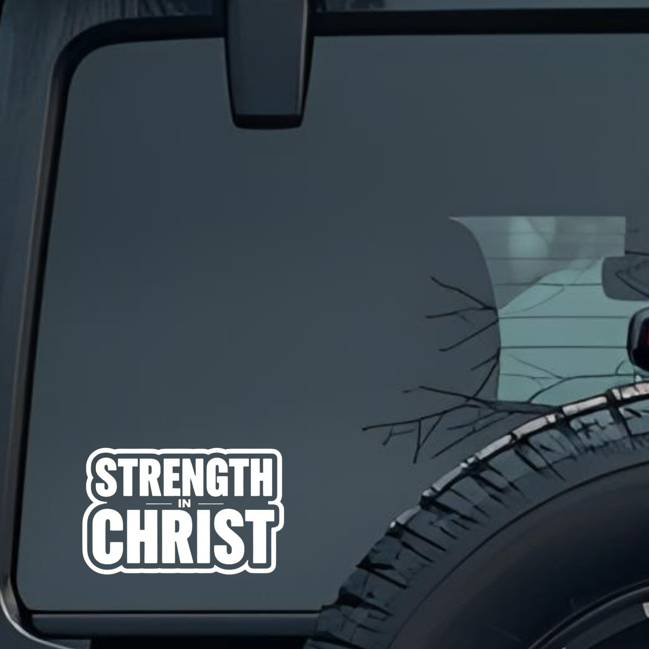 Strength in Christ Large 6 inch Premium Decal Sticker For Car Bumper Window Rear Windshield Stickers