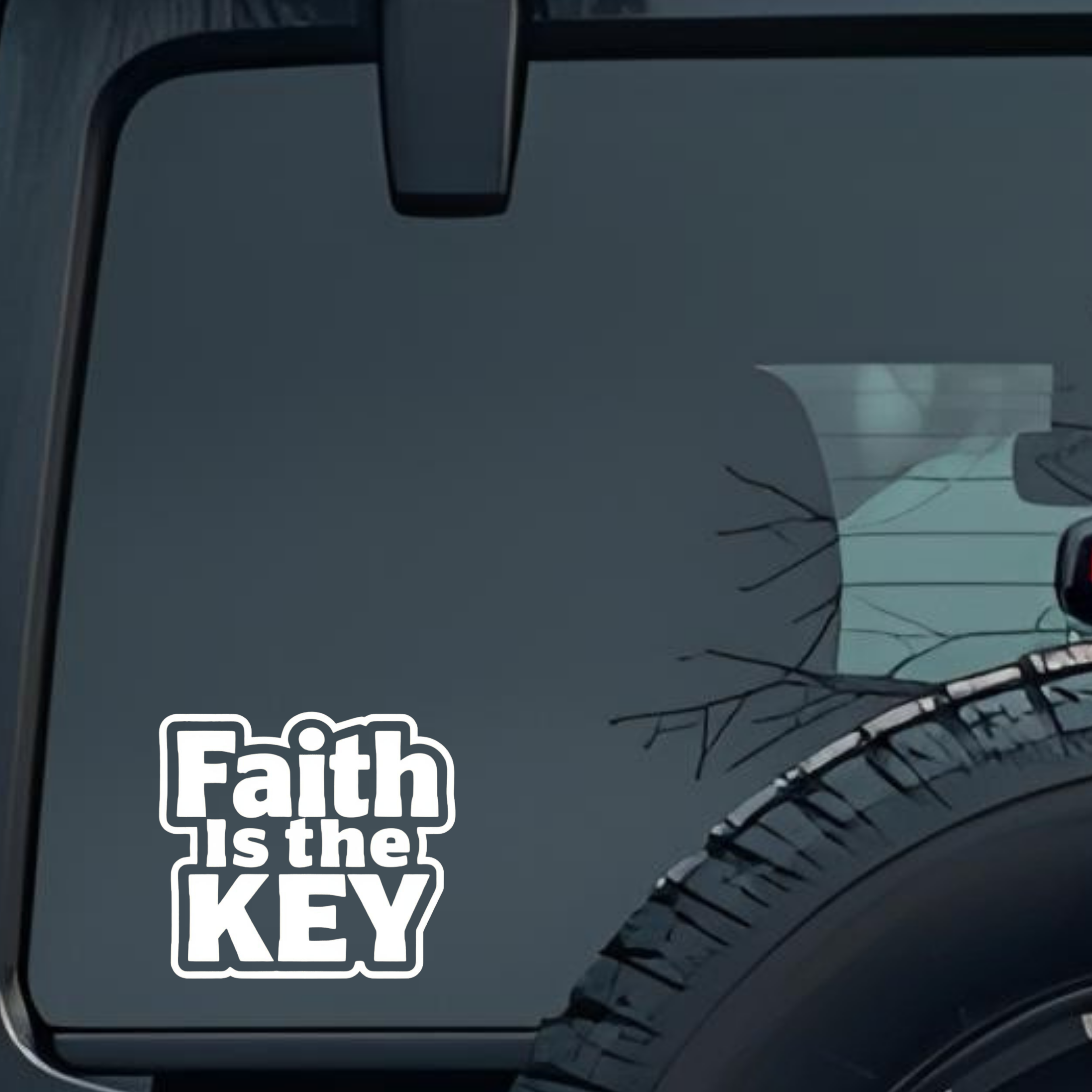 Faith Is the Key Large 6 inch Premium Decal Sticker For Car Bumper Window Rear Windshield Stickers,
