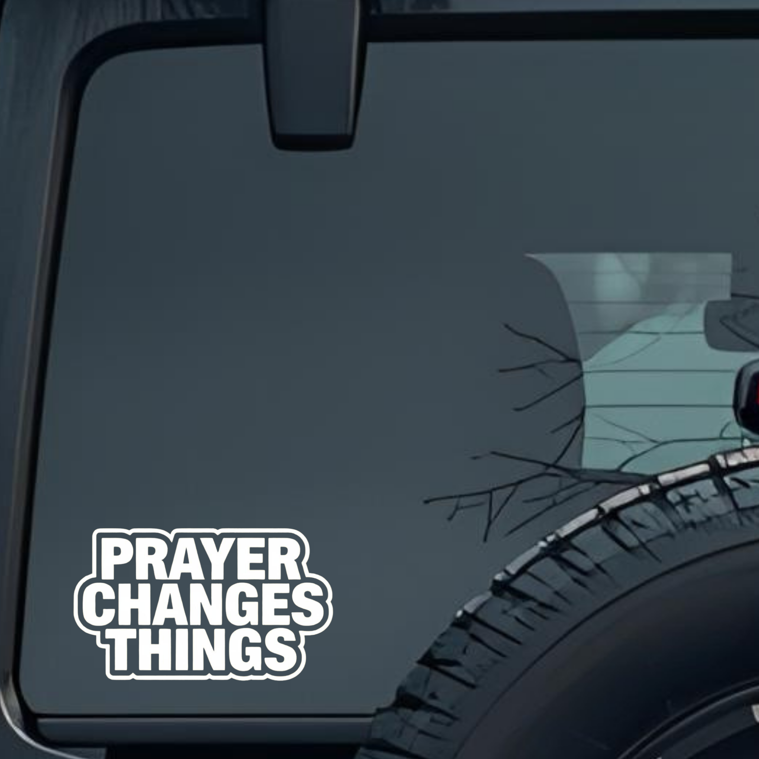 Prayer Changes Things Large 6 inch Premium Decal Sticker For Car Bumper Window Rear Windshield Stick