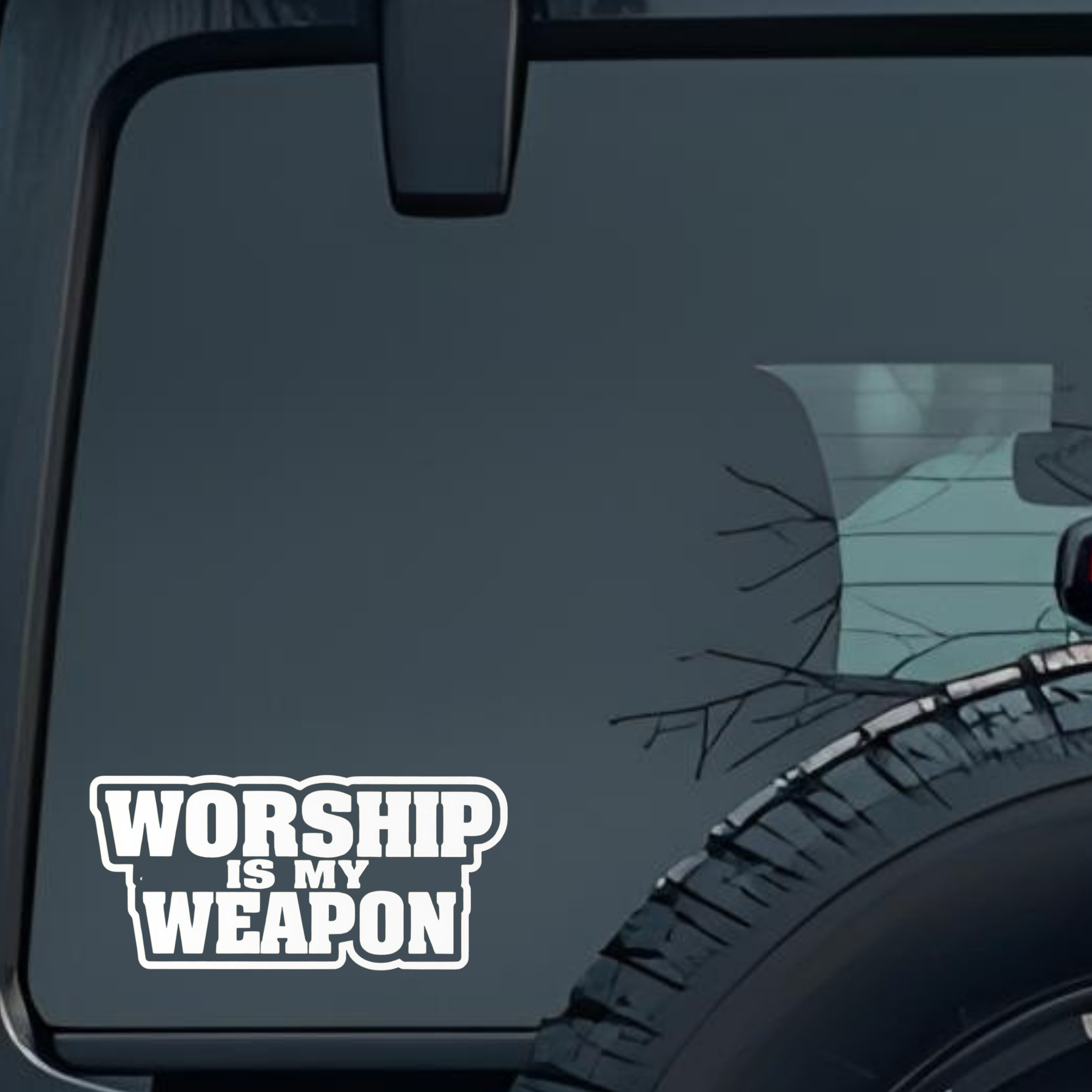 Worship Is My Weapon Large 6 inch Premium Decal Sticker For Car Bumper Window Rear Windshield Sticke