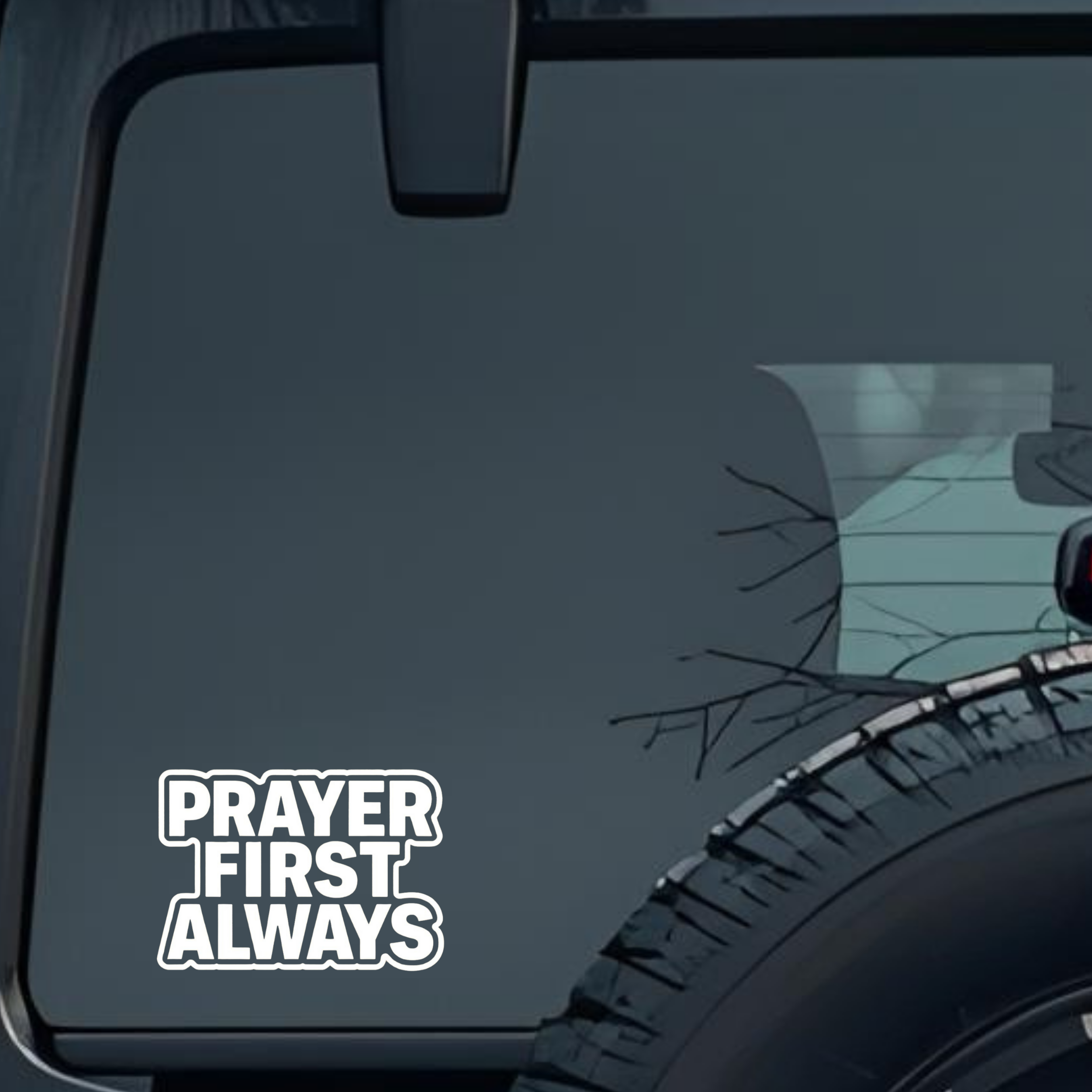 Prayer First Always Large 6 inch Premium Decal Sticker For Car Bumper Window Rear Windshield Sticker