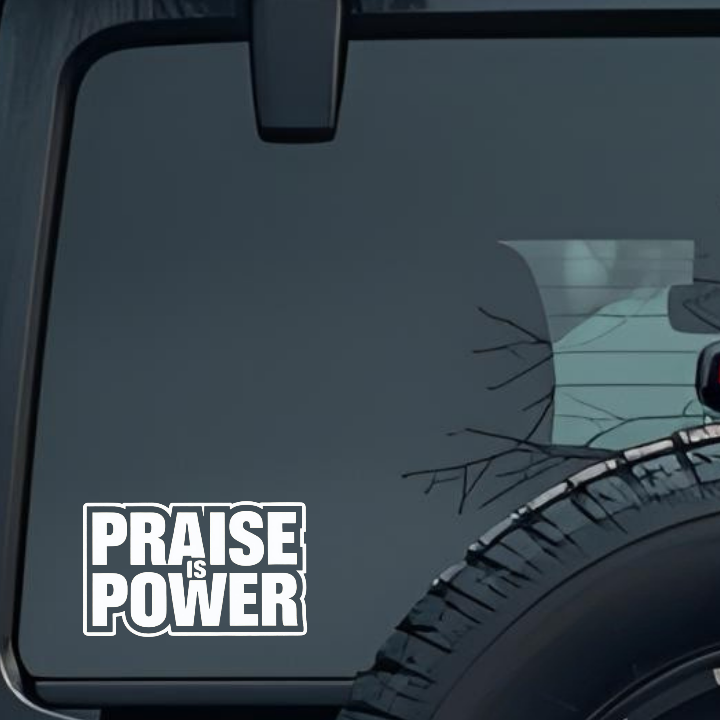 Praise Is Power Large 6 inch Premium Decal Sticker For Car Bumper Window Rear Windshield Stickers, W