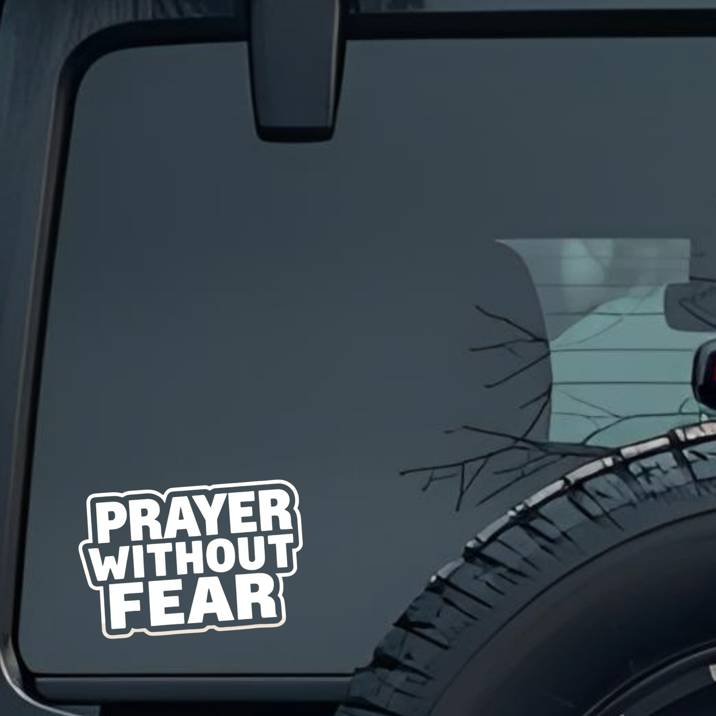 Prayer Without Fear Large 6 inch Premium Decal Sticker For Car Bumper Window Rear Windshield Sticker