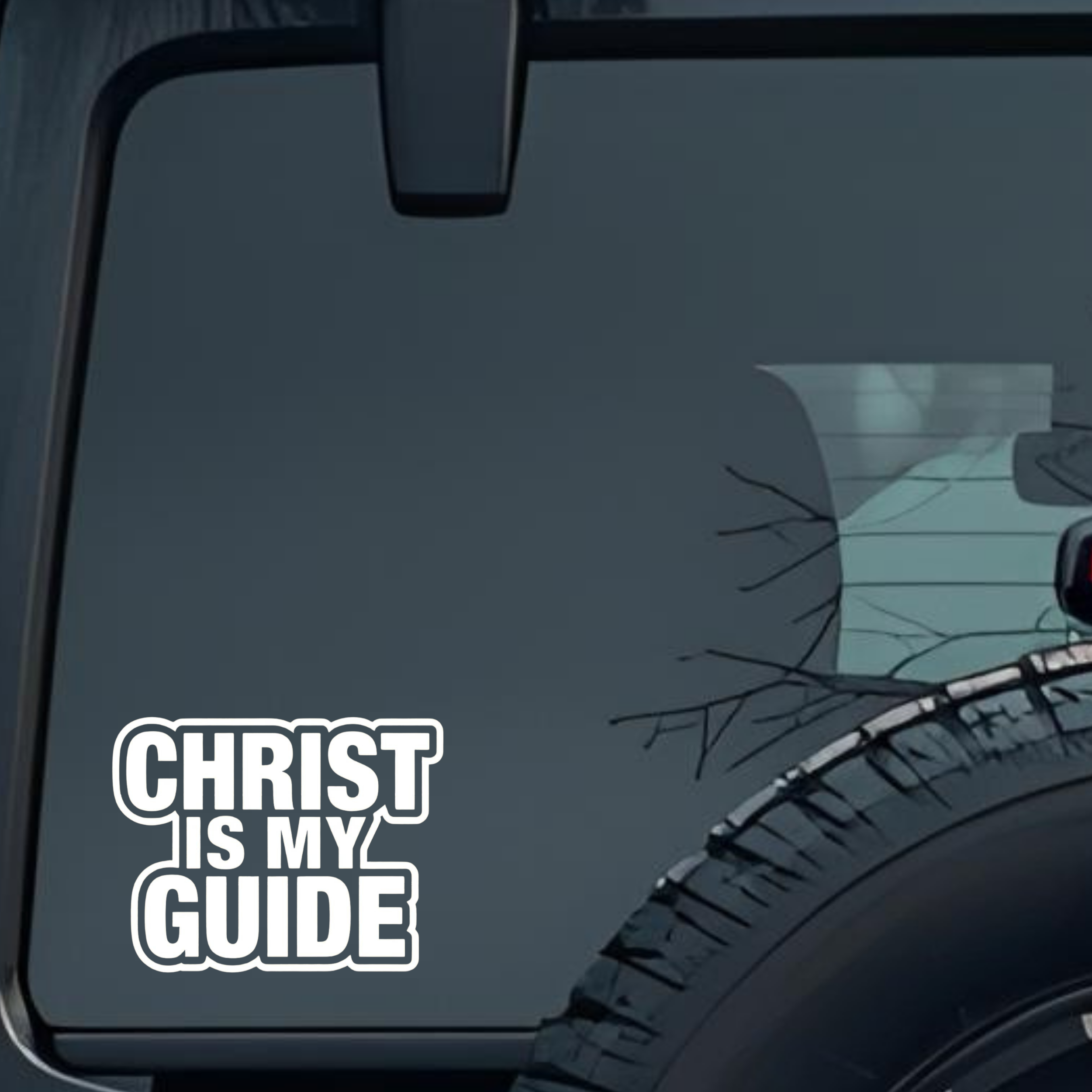 Christ Is My Guide Large 6 inch Premium Decal Sticker For Car Bumper Window Rear Windshield Stickers