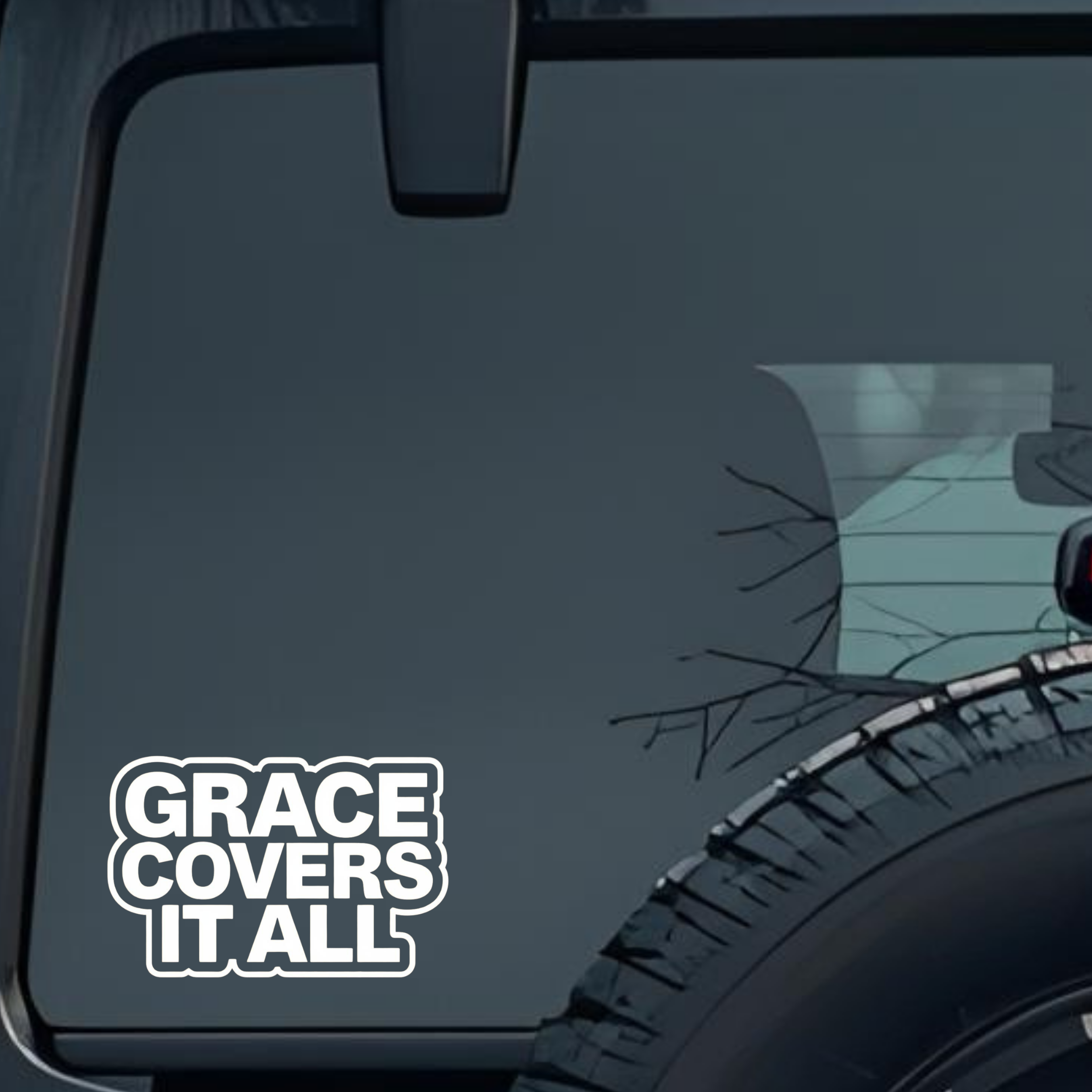 Grace Covers It All Large 6 inch Premium Decal Sticker For Car Bumper Window Rear Windshield Sticker