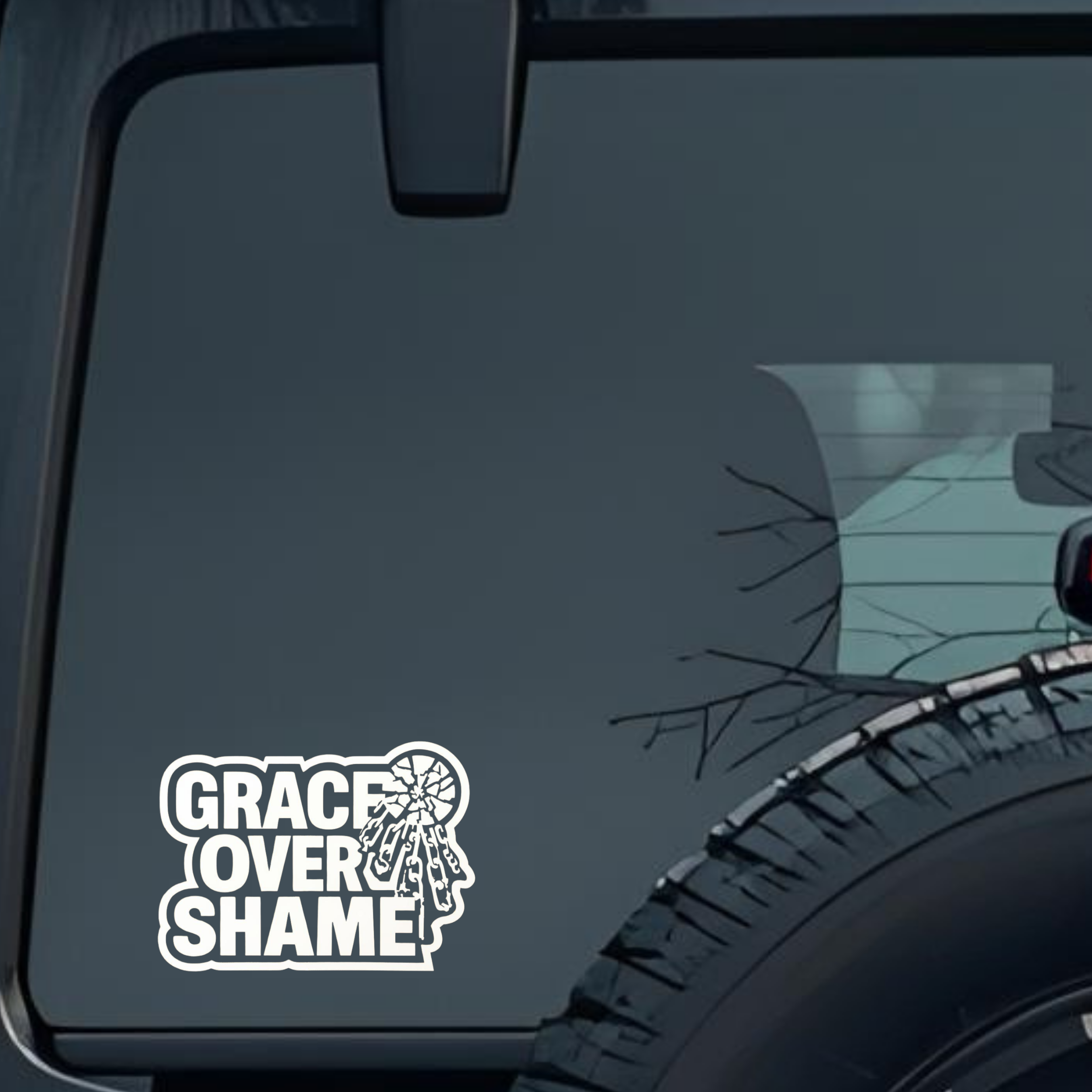 Grace Over Shame Large 6 inch Premium Decal Sticker For Car Bumper Window Rear Windshield Stickers,