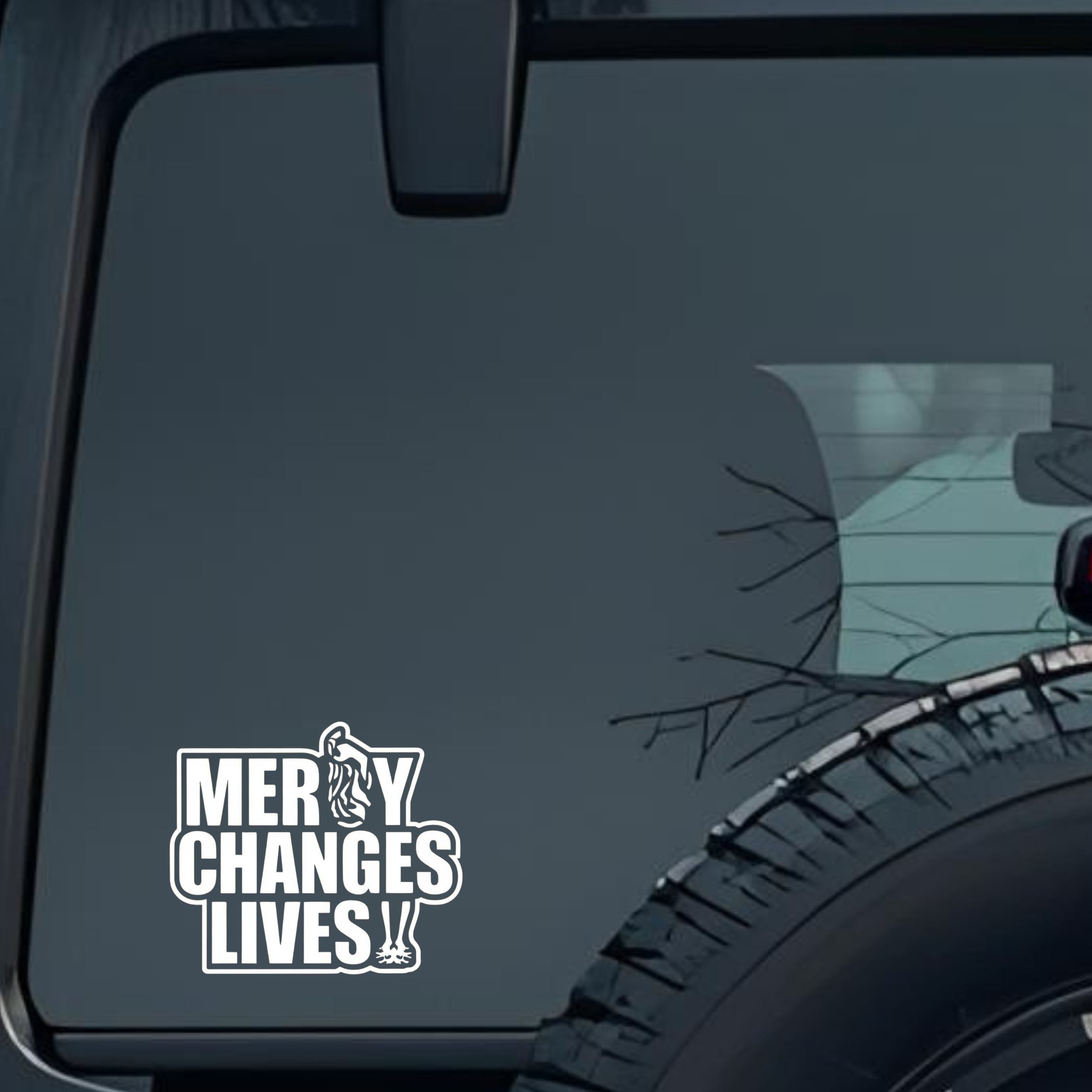 Mercy Change Lives Large 6 inch Premium Decal Sticker For Car Bumper Window Rear Windshield Stickers