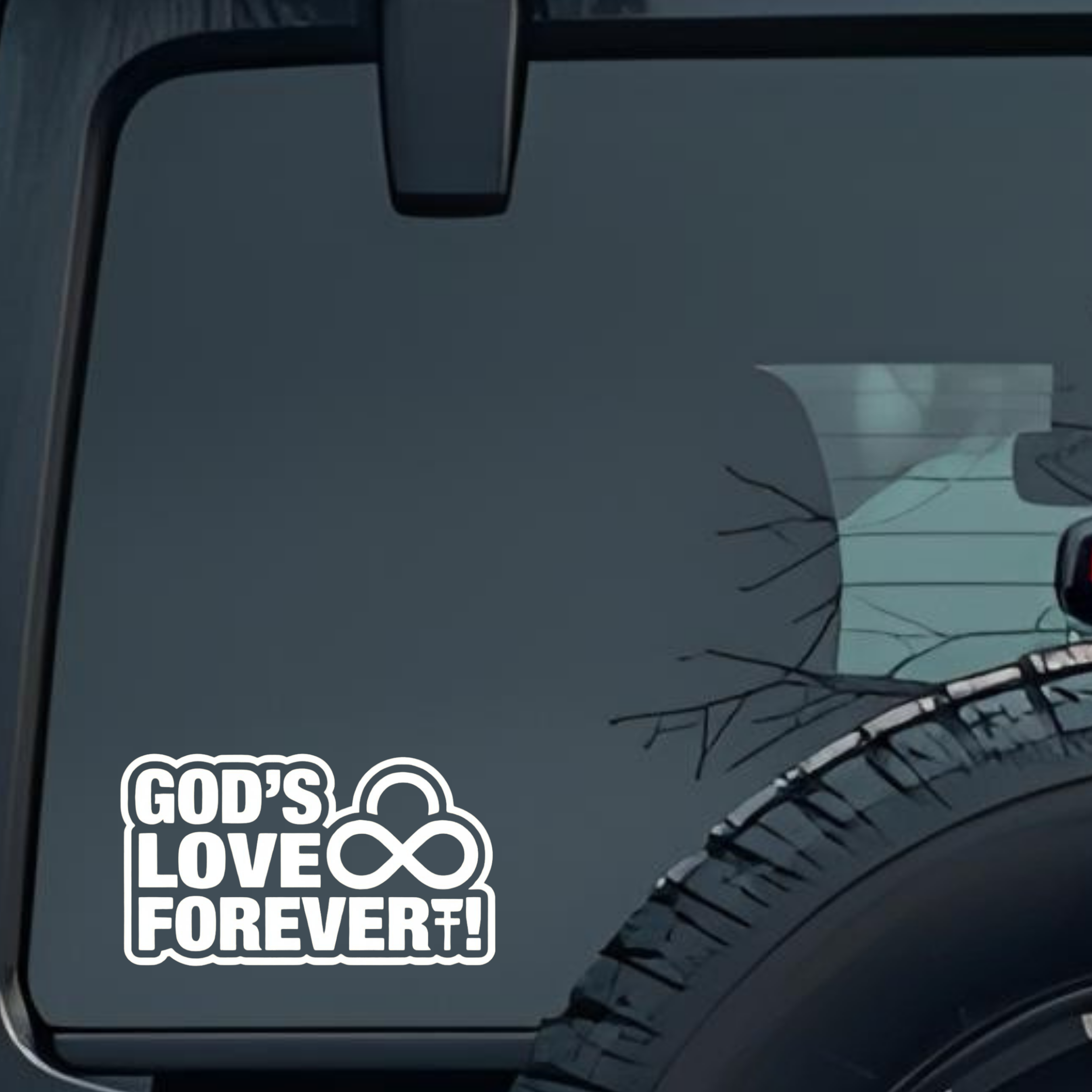 God's Love Forever Large 6 inch Premium Decal Sticker For Car Bumper Window Rear Windshield Stickers