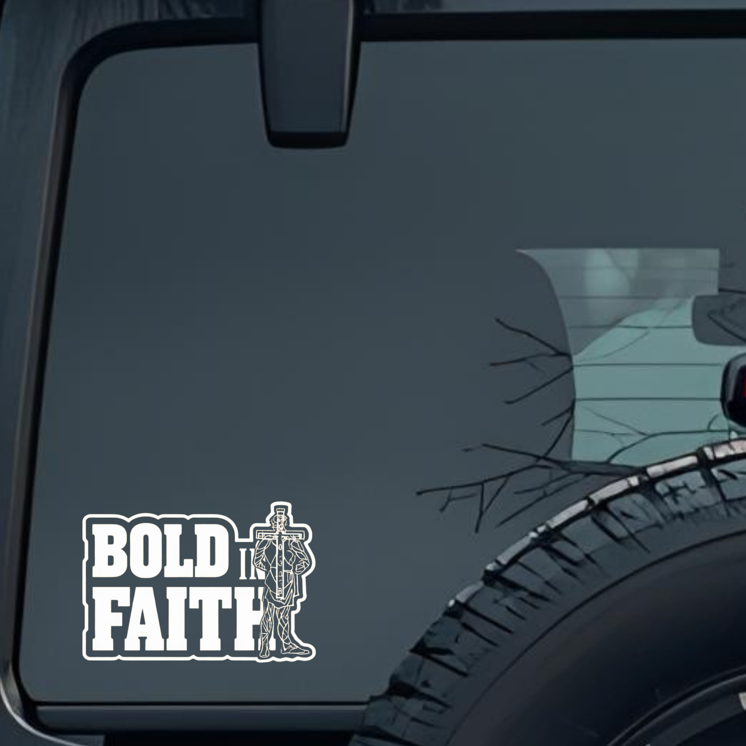 Bold in Faith Large 6 inch Premium Decal Sticker For Car Bumper Window Rear Windshield Stickers, War