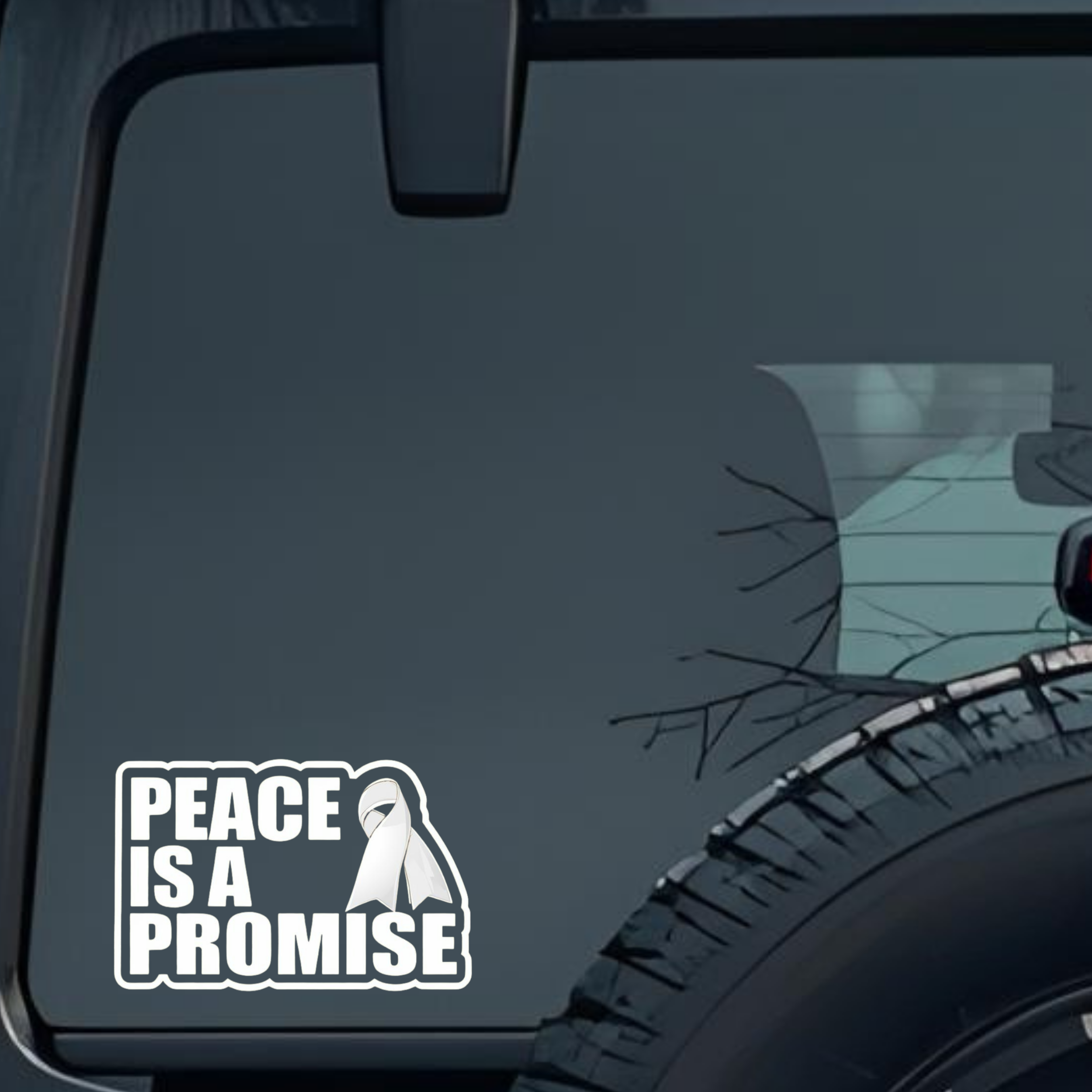 Peace Is a Promise Large 6 inch Premium Decal Sticker For Car Bumper Window Rear Windshield Stickers