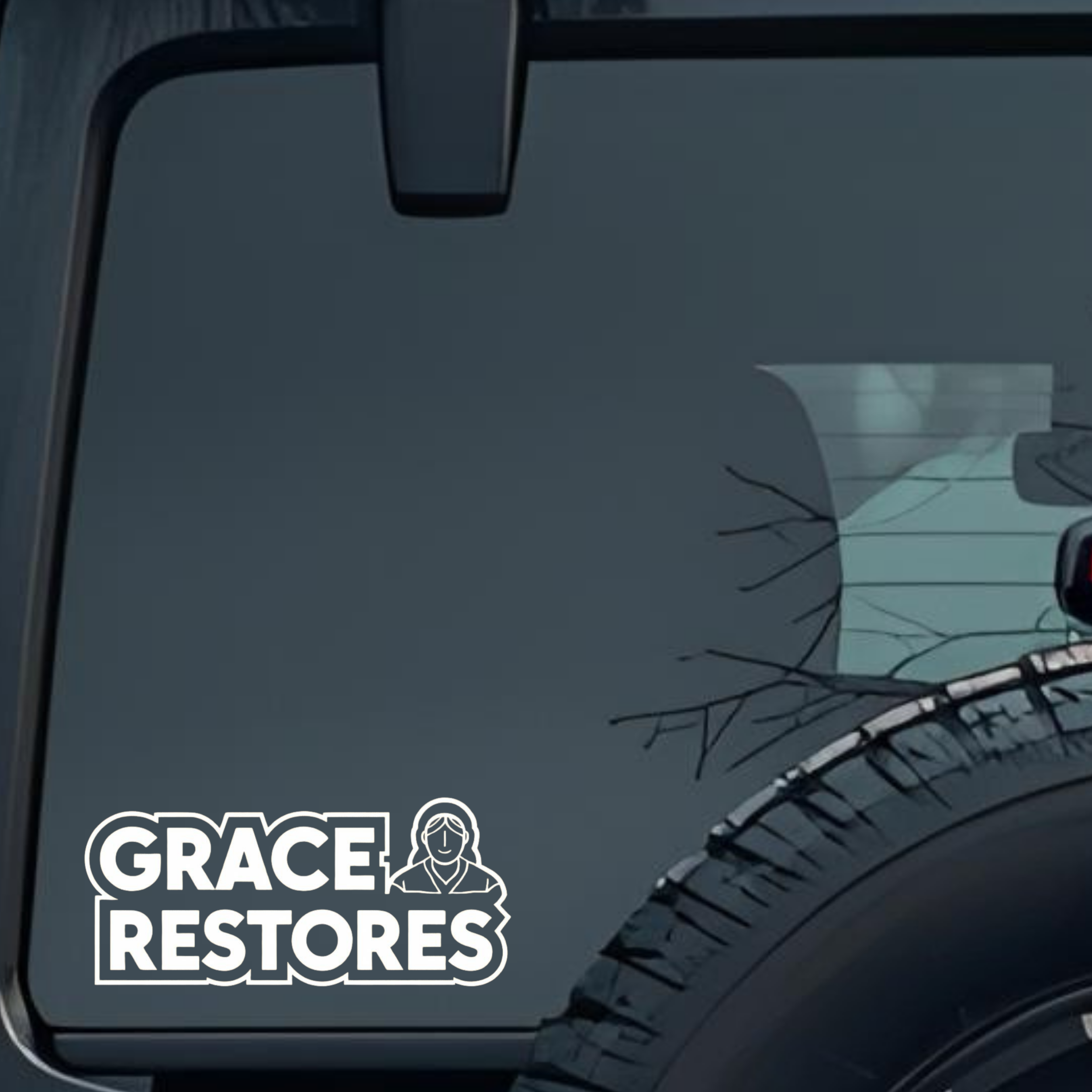 Grace Restores Large 6 inch Premium Decal Sticker For Car Bumper Window Rear Windshield Stickers, Wa