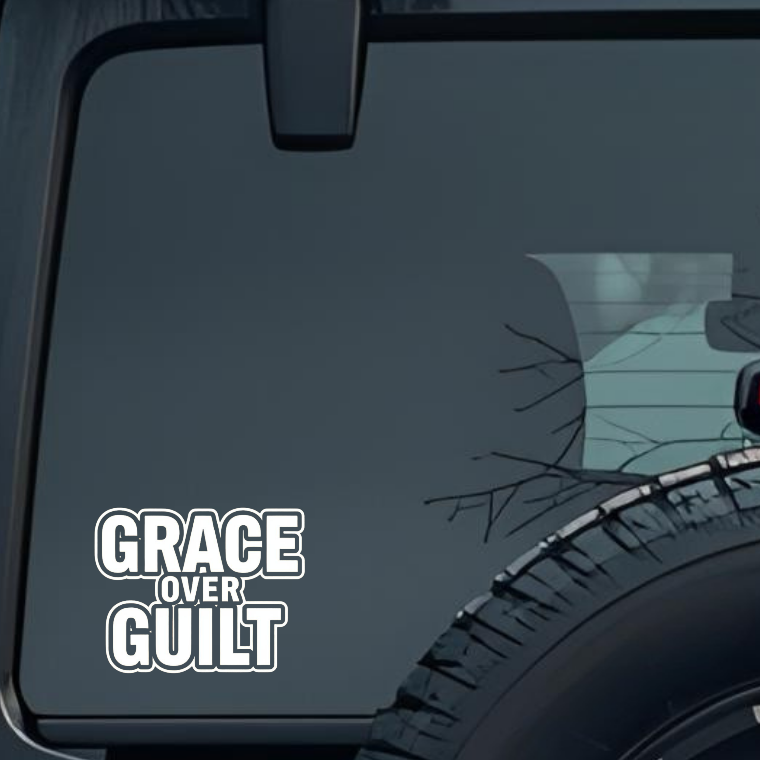 Grace Over Guilt Large 6 inch Premium Decal Sticker For Car Bumper Window Rear Windshield Stickers,