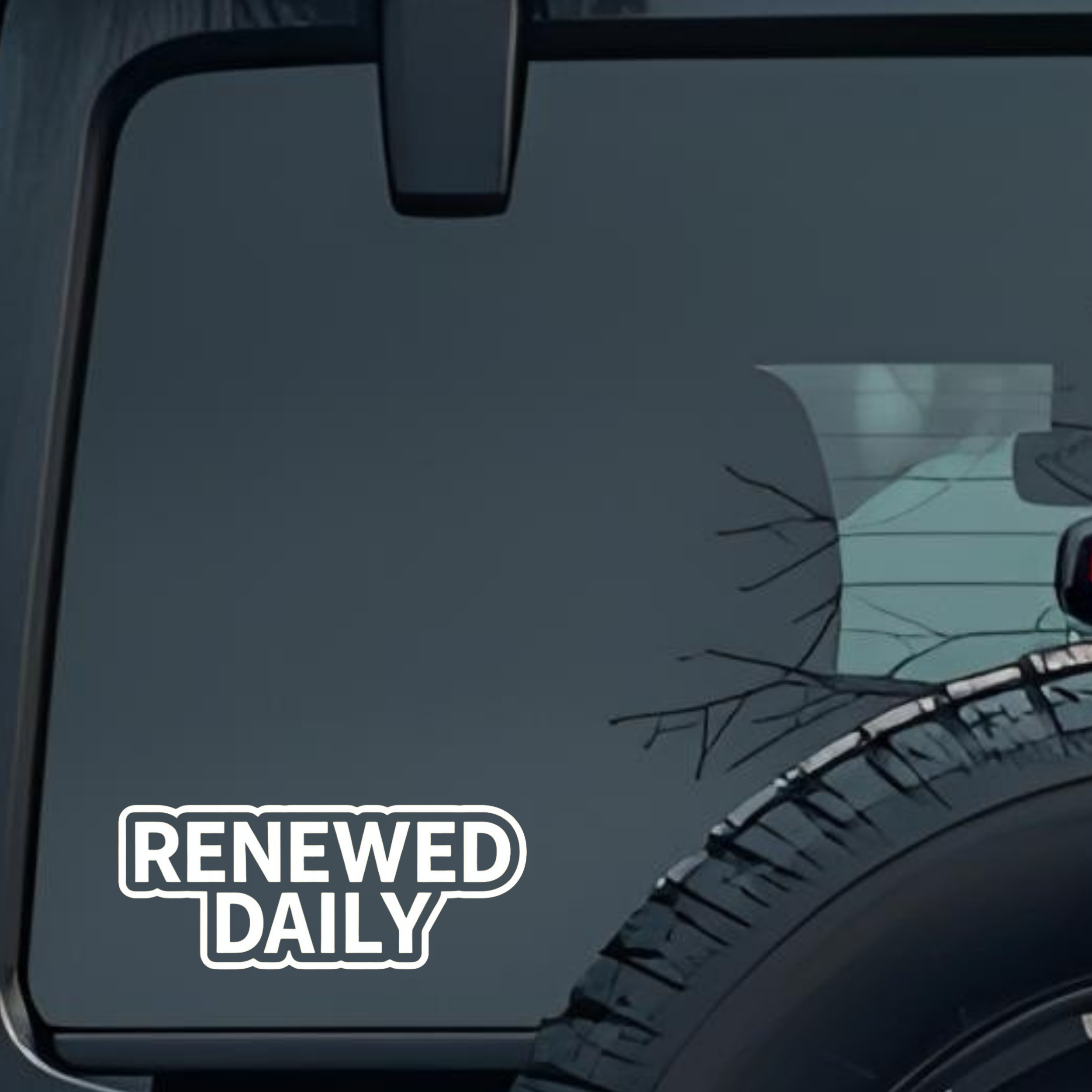 Renewed Daily Large 6 inch Premium Decal Sticker For Car Bumper Window Rear Windshield Stickers, War