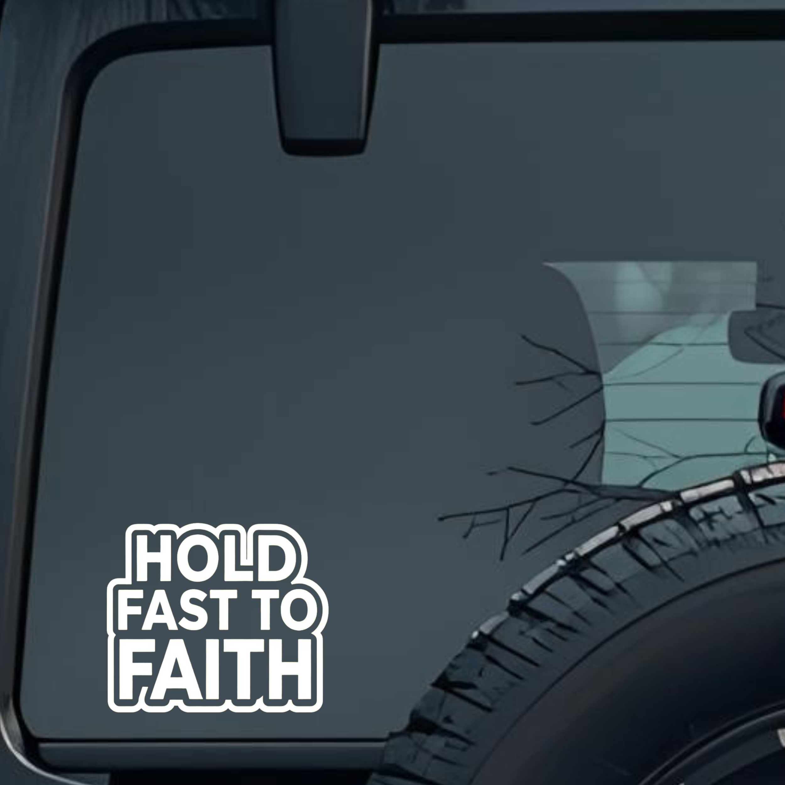 Hold Fast to Faith Large 6 inch Premium Decal Sticker For Car Bumper Window Rear Windshield Stickers
