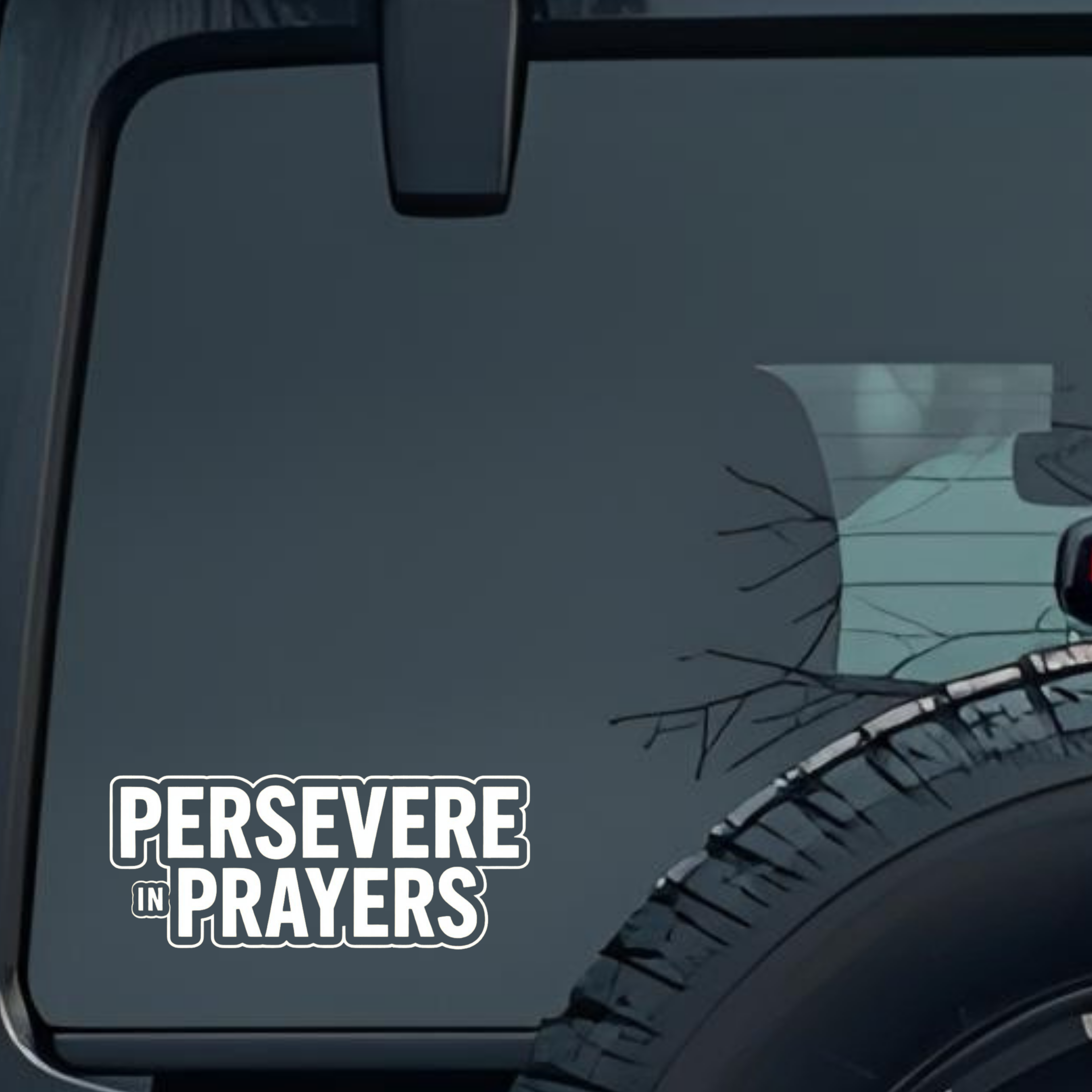 Persevere in Prayers Large 6 inch Premium Decal Sticker For Car Bumper Window Rear Windshield Sticke