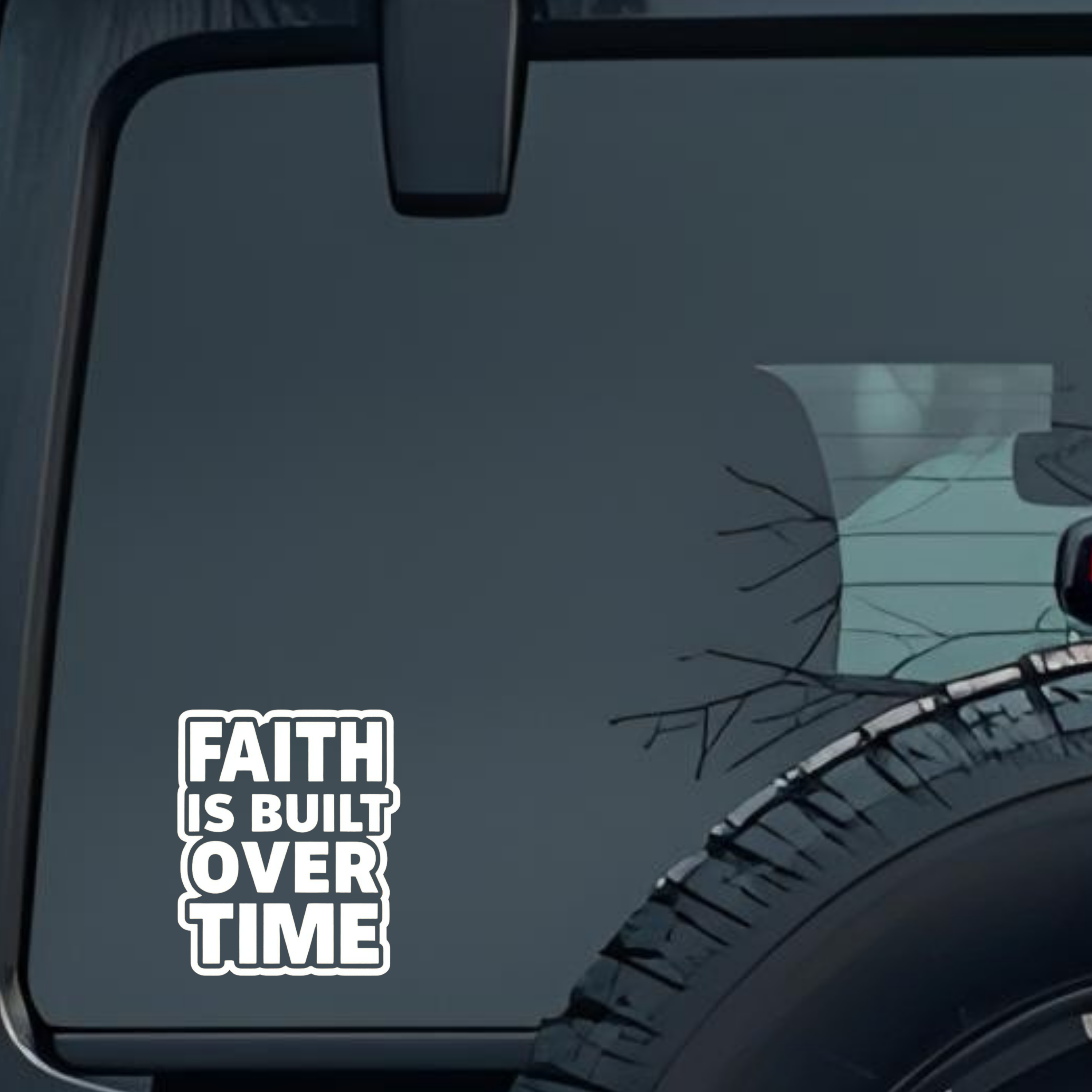 Faith Is Built Over Time Large 6 inch Premium Decal Sticker For Car Bumper Window Rear Windshield St