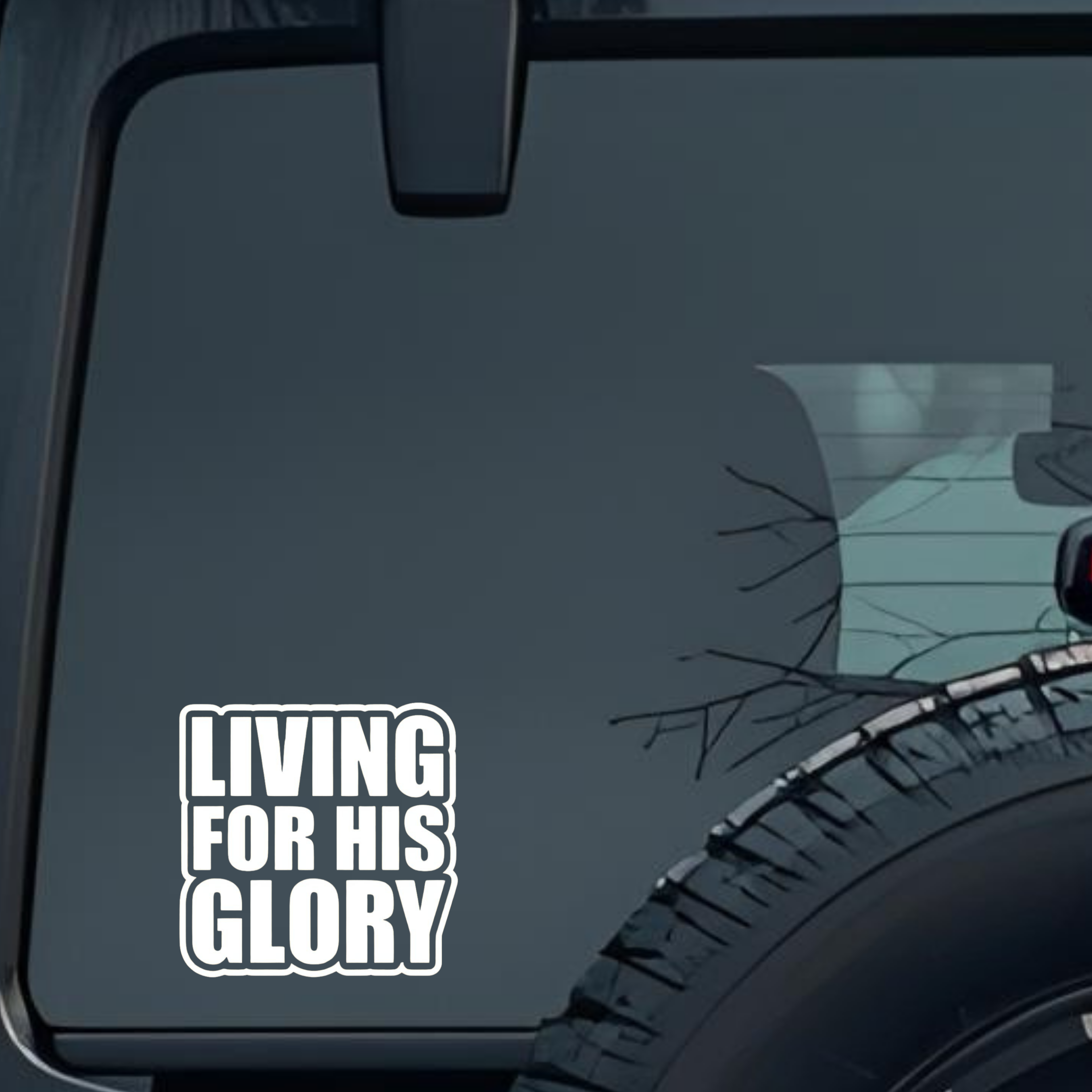 Living for His Glory Large 6 inch Premium Decal Sticker For Car Bumper Window Rear Windshield Sticke