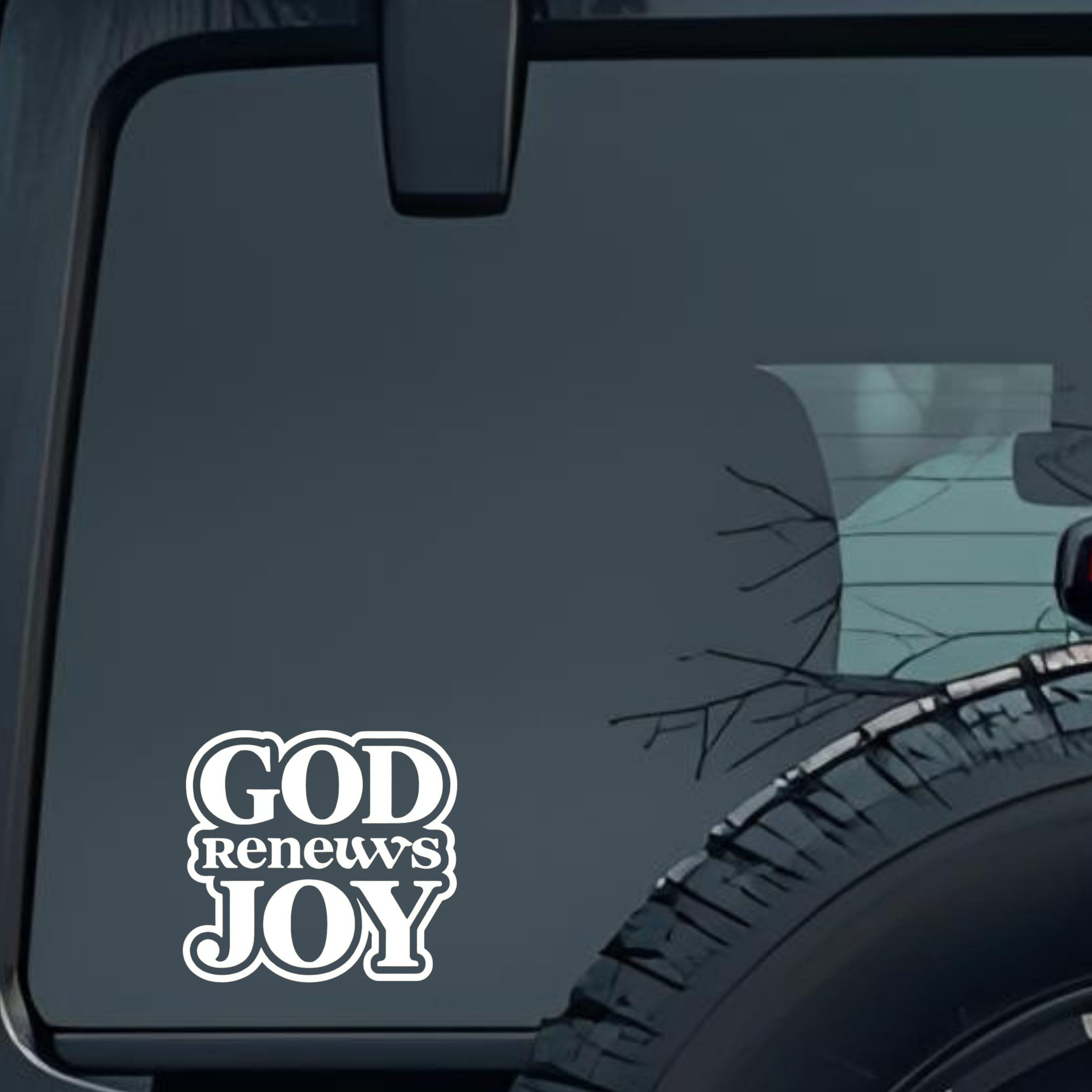God Reneuws Joy Large 6 inch Premium Decal Sticker For Car Bumper Window Rear Windshield Stickers, W