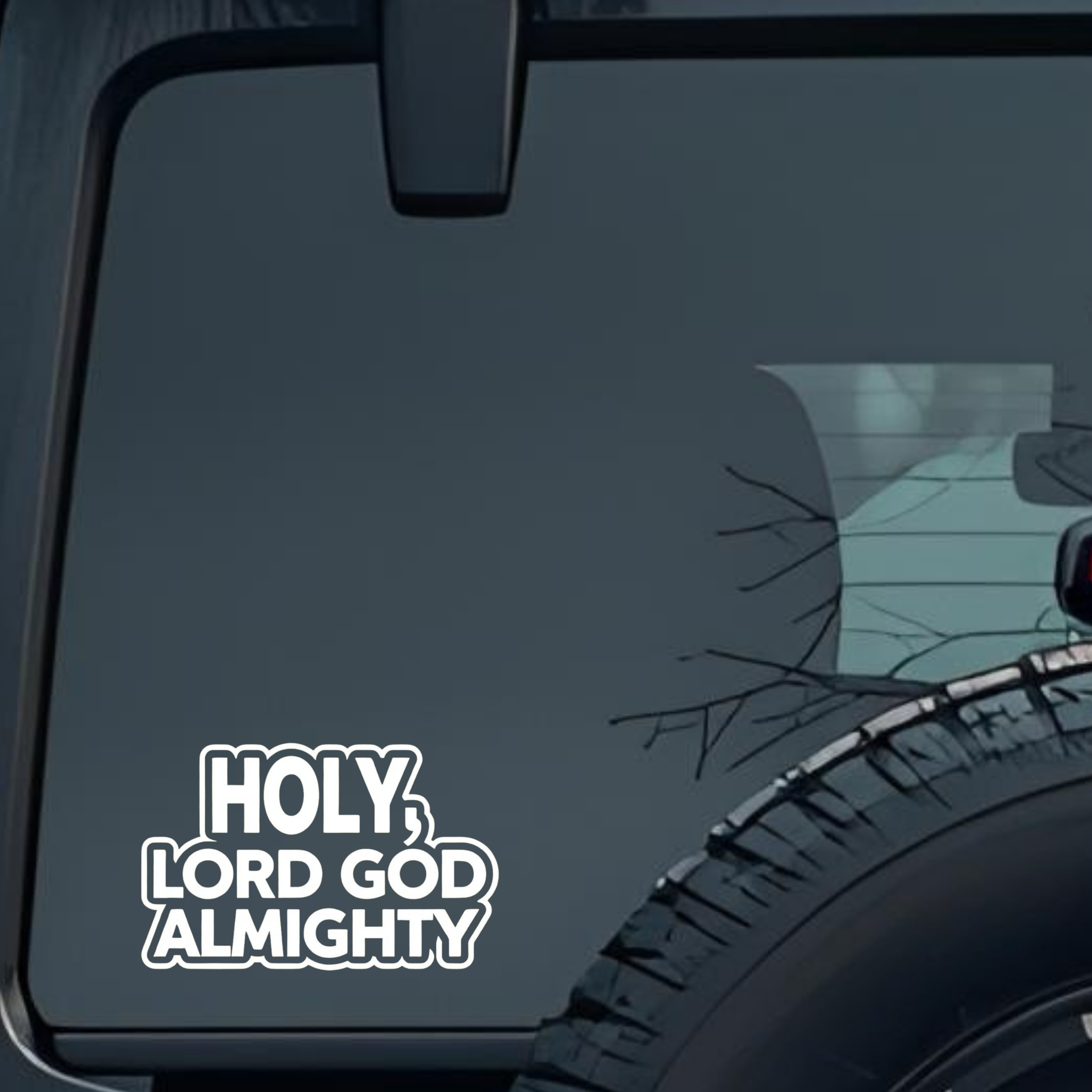 Holy, Lord God Almighty Large 6 inch Premium Decal Sticker For Car Bumper Window Rear Windshield Sti