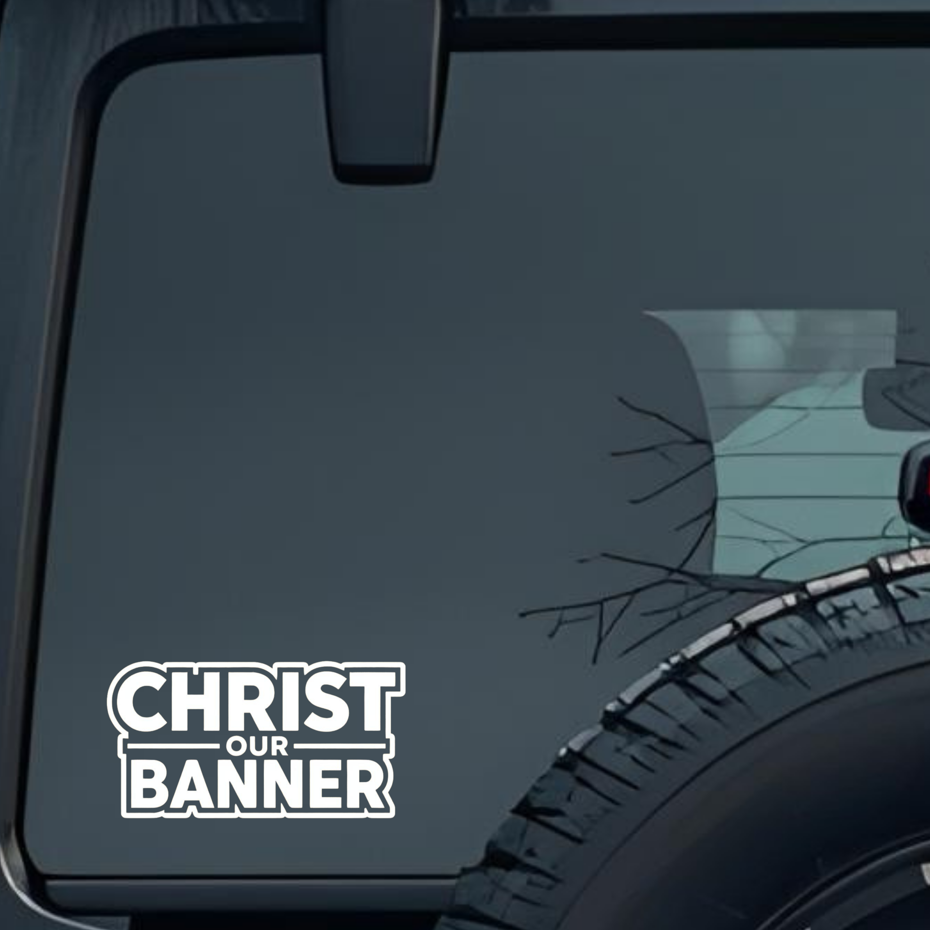 Christ Our Banner Large 6 inch Premium Decal Sticker For Car Bumper Window Rear Windshield Stickers,