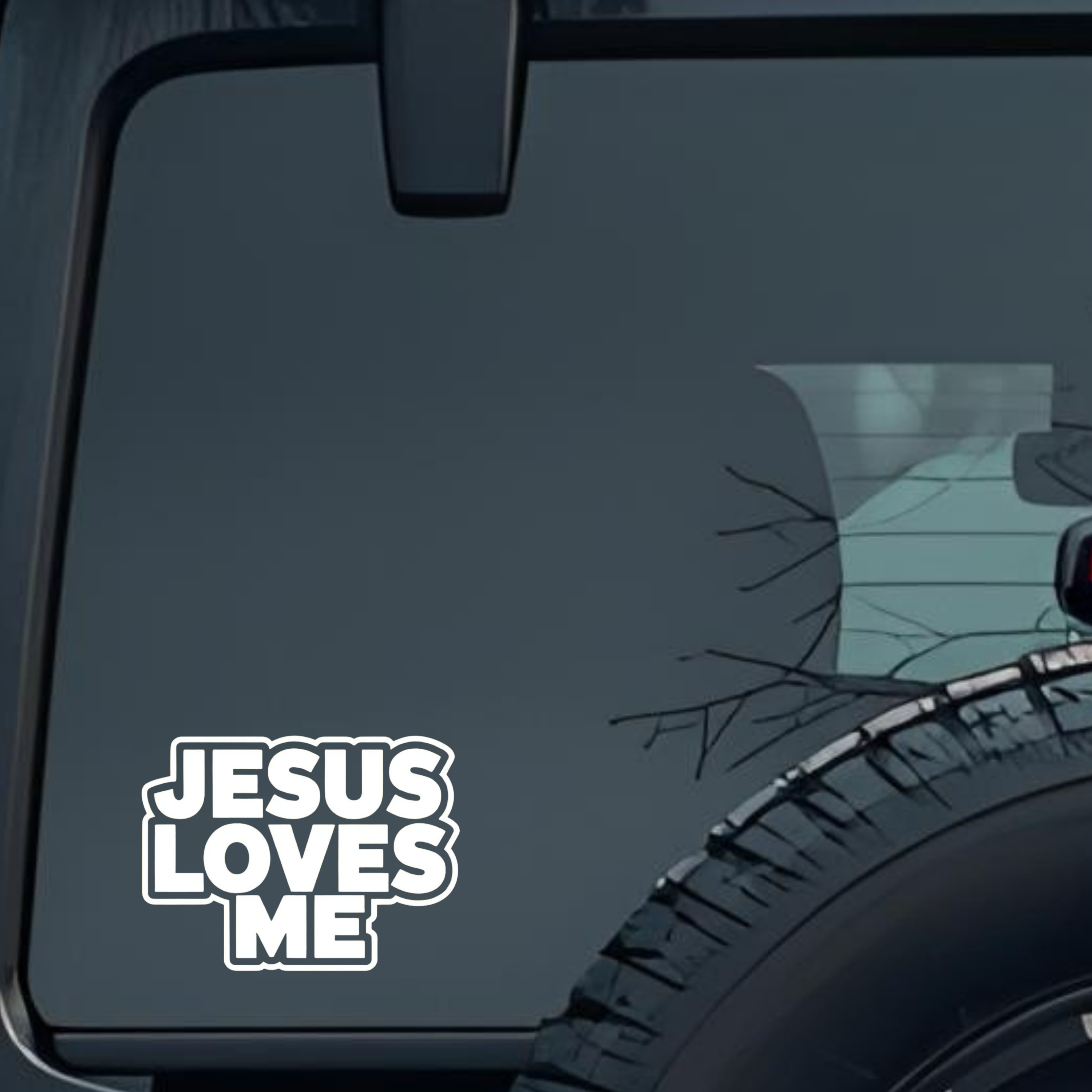 Jesus Loves Me Large 6 inch Premium Decal Sticker For Car Bumper Window Rear Windshield Stickers, Wa