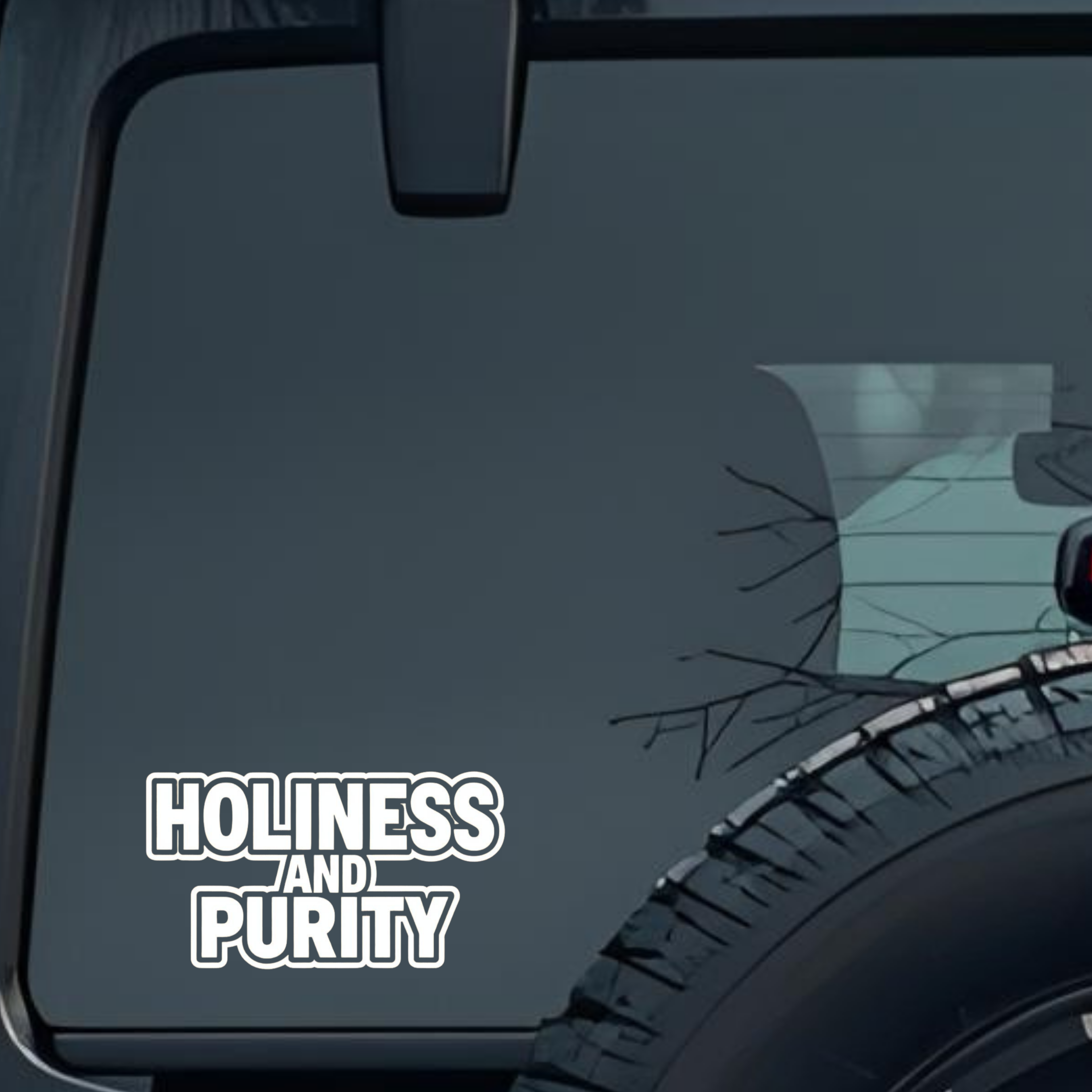 Holiness and Purity Large 6 inch Premium Decal Sticker For Car Bumper Window Rear Windshield Sticker