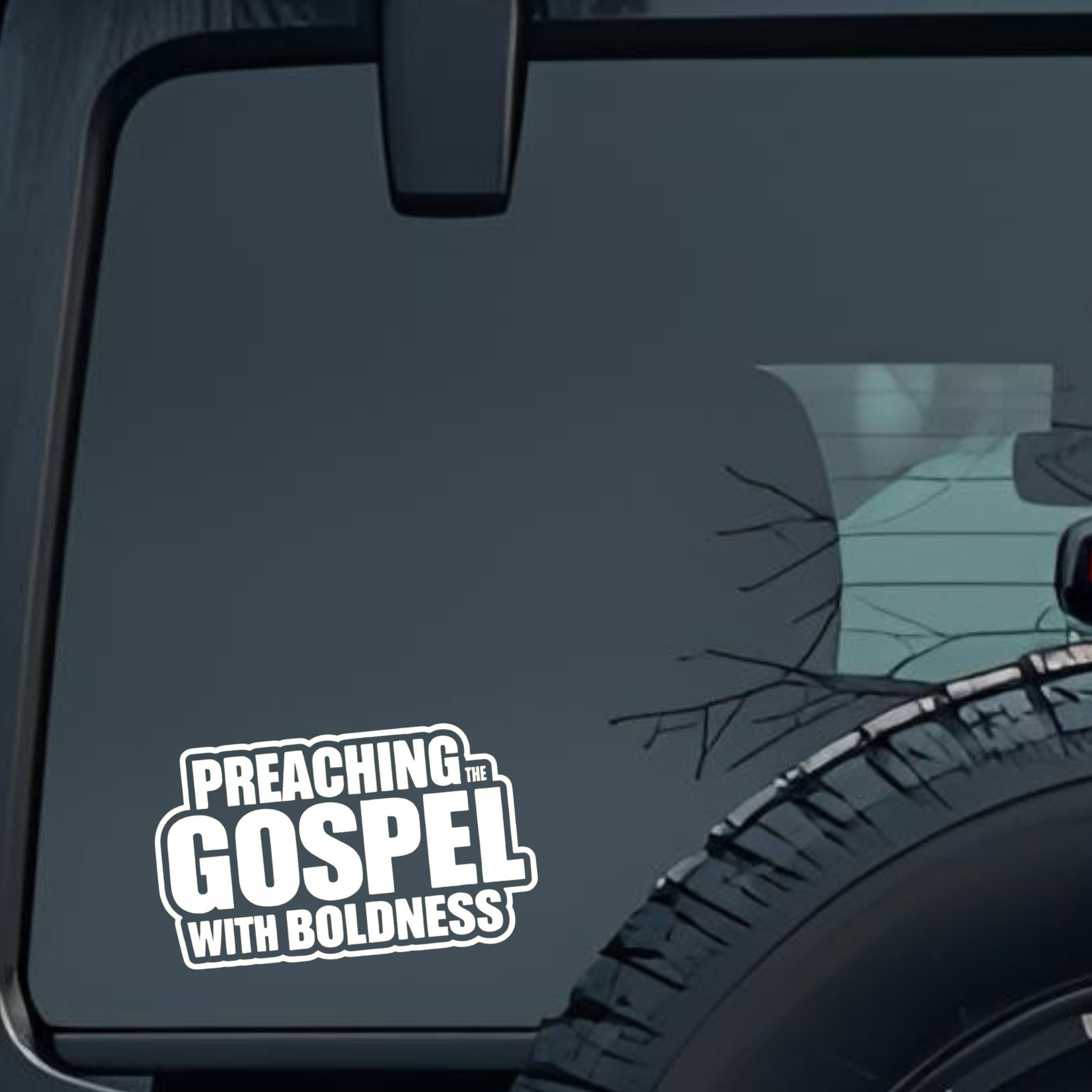 Preaching the Gospel with Boldness Large 6 inch Premium Decal Sticker For Car Bumper Window Rear Win