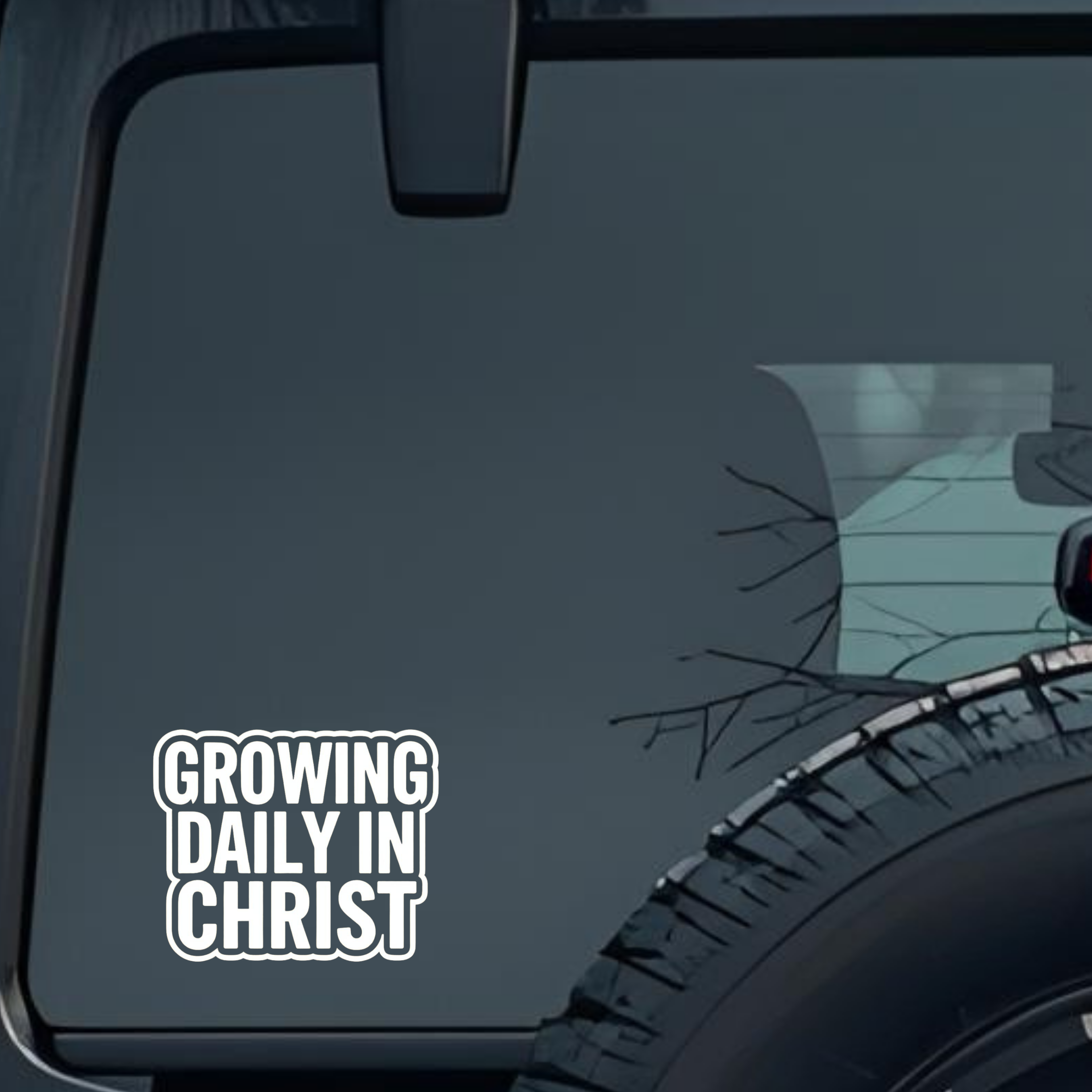 Growing Daily in Christ Large 6 inch Premium Decal Sticker For Car Bumper Window Rear Windshield Sti