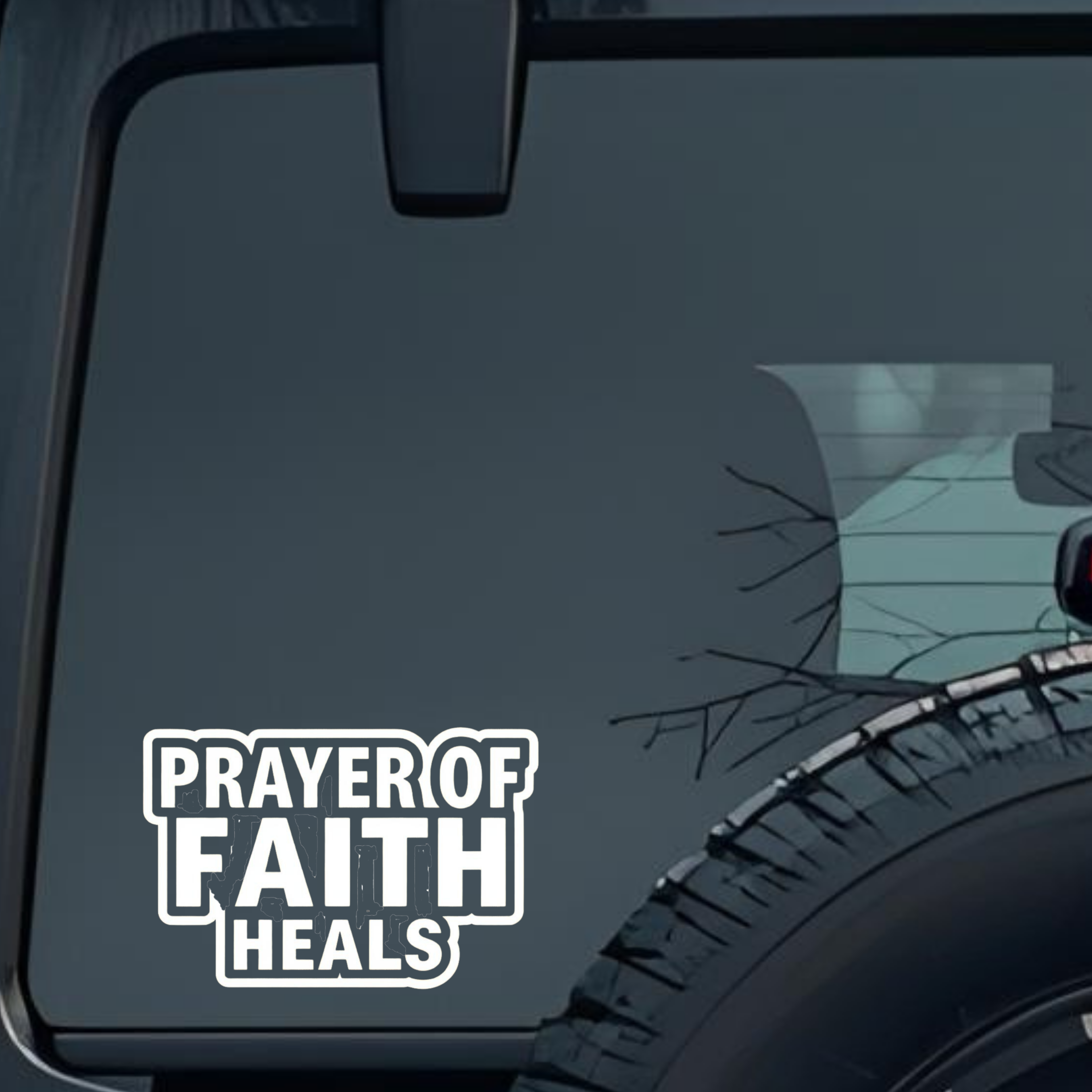 Prayer of Faith Heals Large 6 inch Premium Decal Sticker For Car Bumper Window Rear Windshield Stick