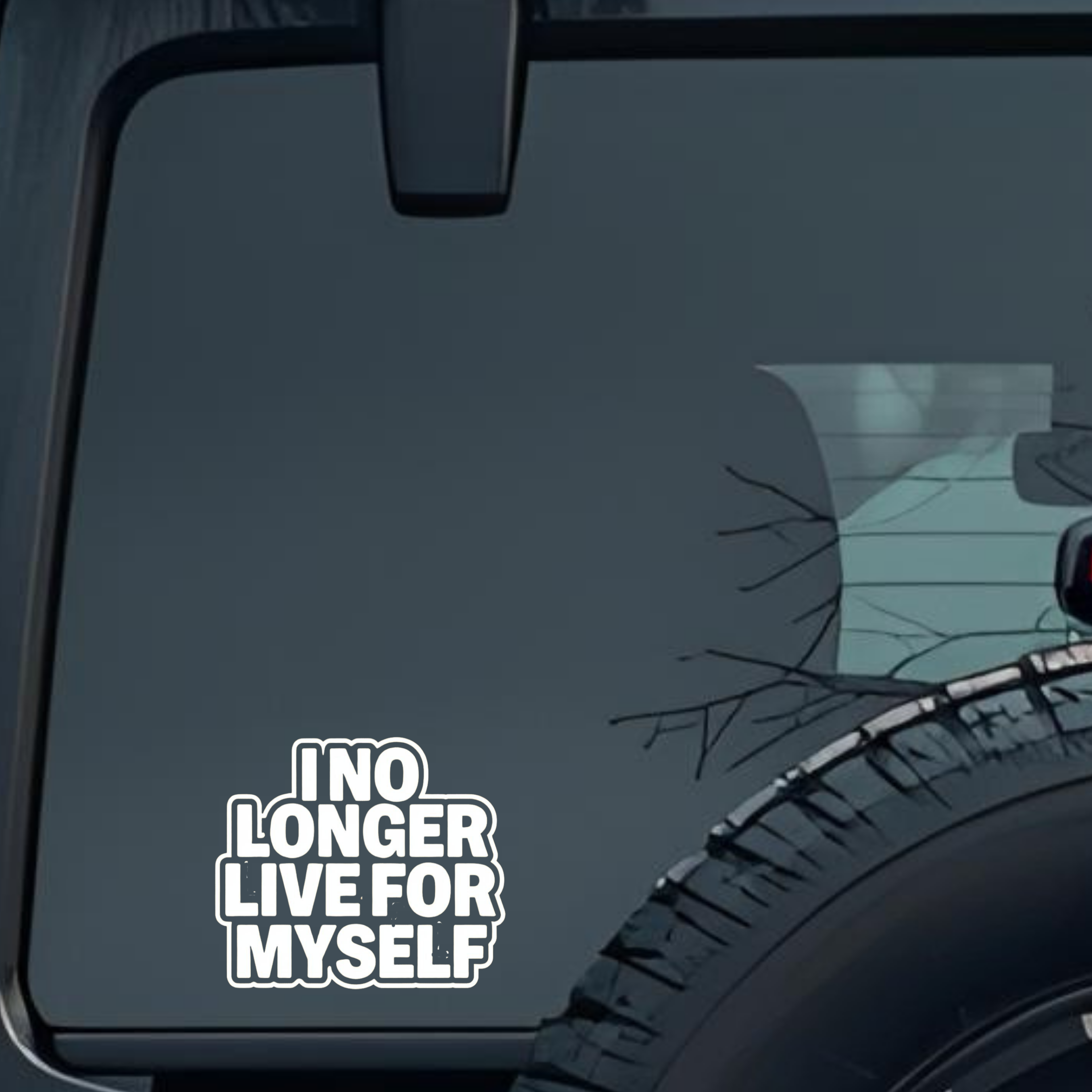 I No Longer Live for Myself Large 6 inch Premium Decal Sticker For Car Bumper Window Rear Windshield